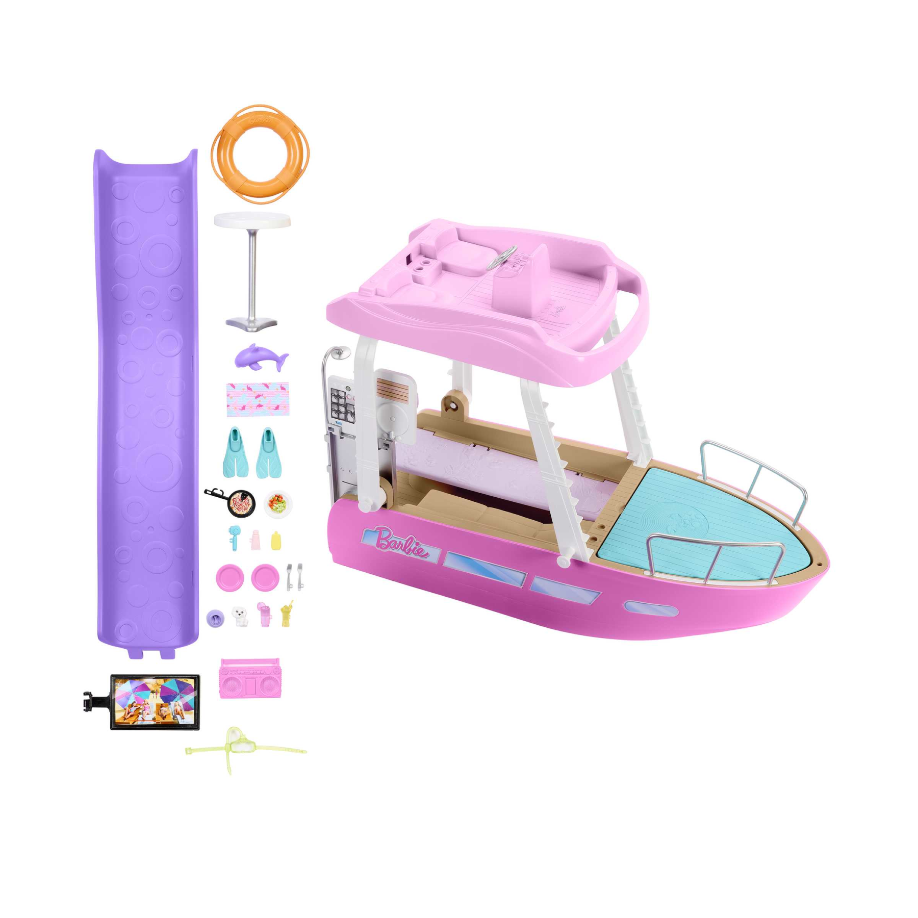 Barbie - barca dei sogni, playset con piscina, scivolo, un delfino e 20+  accessori, 3+ anni, hjv37 - Toys Center