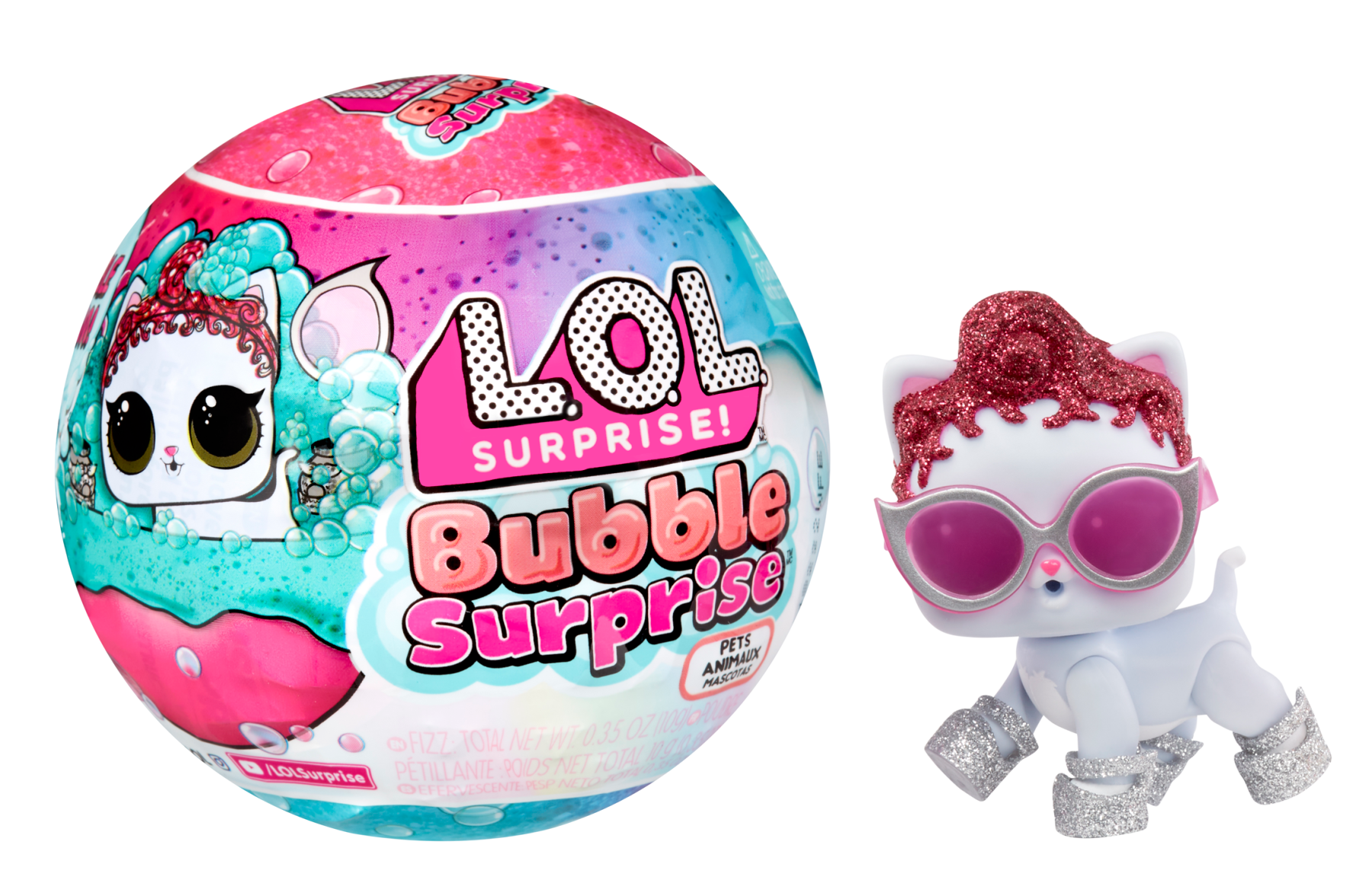 Lol surprise bubble surprise pet – assortimento casuale – pet, sorprese, accessori e bolle di schiuma colorate - LOL