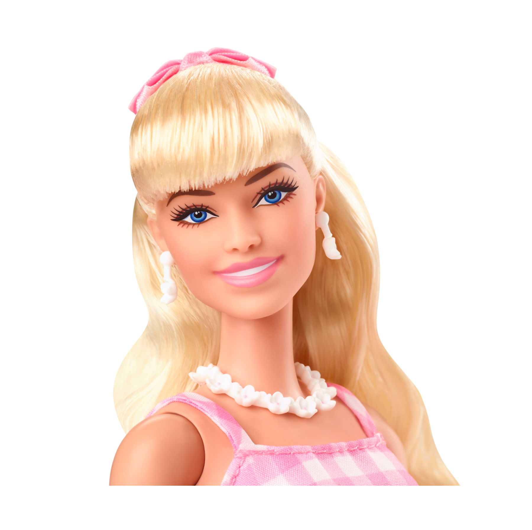 Barbie the movie - margot robbie, bambola del film barbie da collezione con abito vintage a quadretti rosa e bianco e collana con margherita, 3+ anni, hpj96 - Barbie