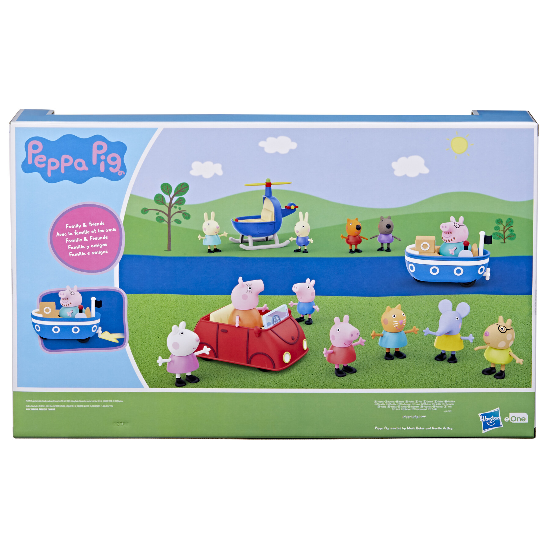 Peppa pig, parti con peppa!, giocattolo per età prescolare, set da 15 pezzi che include 12 action figure e 3 veicoli, dai 3 anni in su - PEPPA PIG