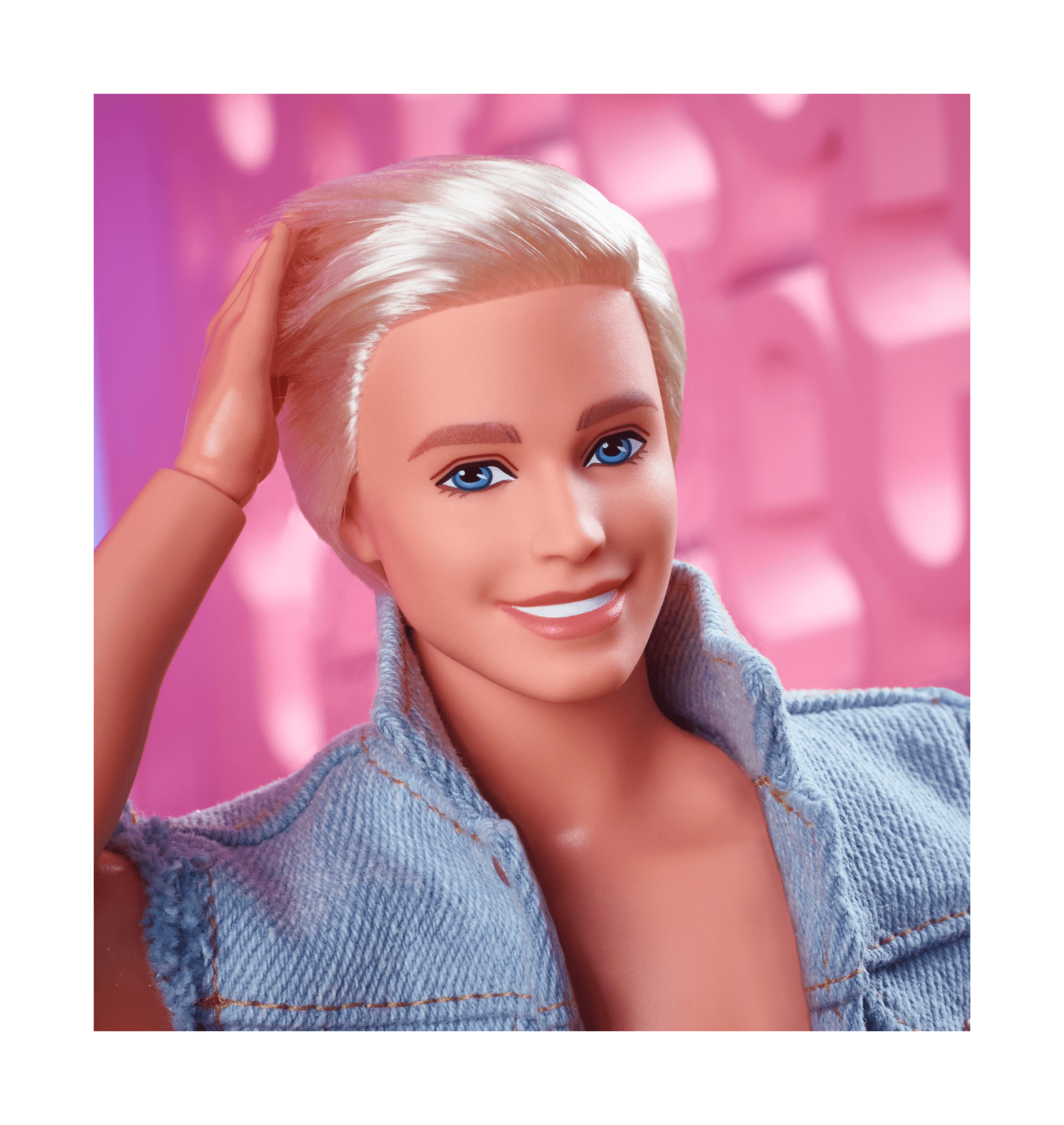 Barbie the movie - ken, bambola del film barbie da collezione con completo di jeans coordinato e boxer originale di ken, 3+ anni, hrf27 - Barbie