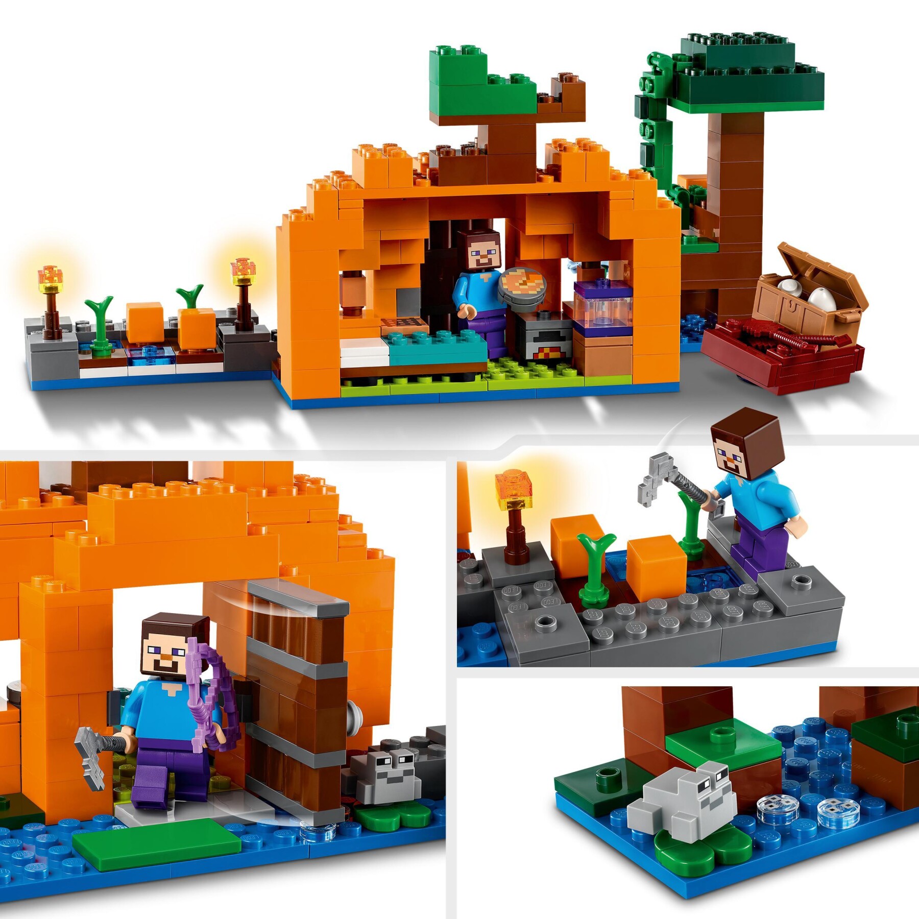Lego minecraft 21248 la fattoria delle zucche, casa giocattolo costruibile, giocattoli d'azione, regalo per bambini e ragazzi - MINECRAFT