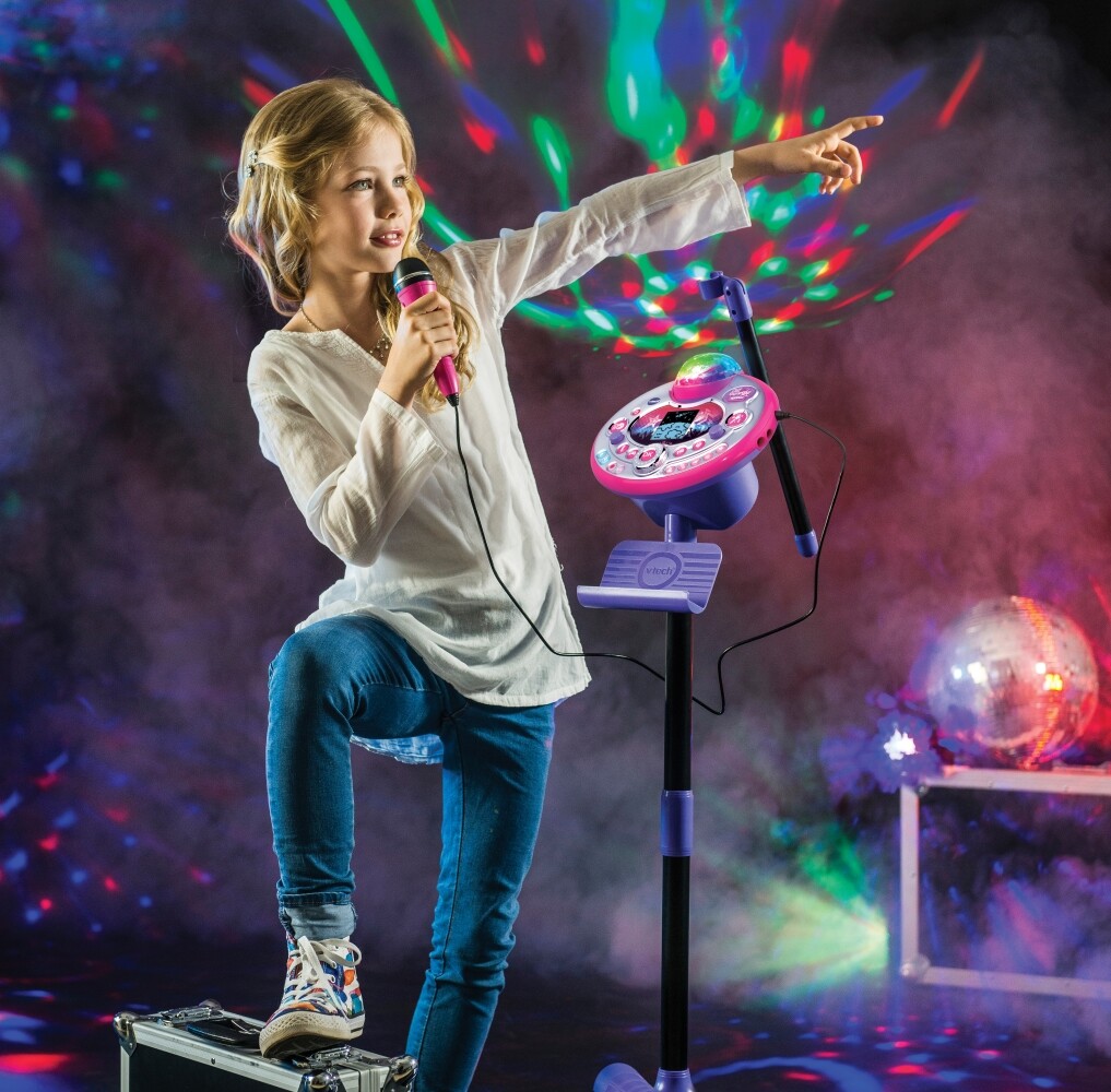 Vtech - kidi superstar lightshow, un microfono interattivo da pavimento con discoball luminosa per diventare una vera star! - VTECH