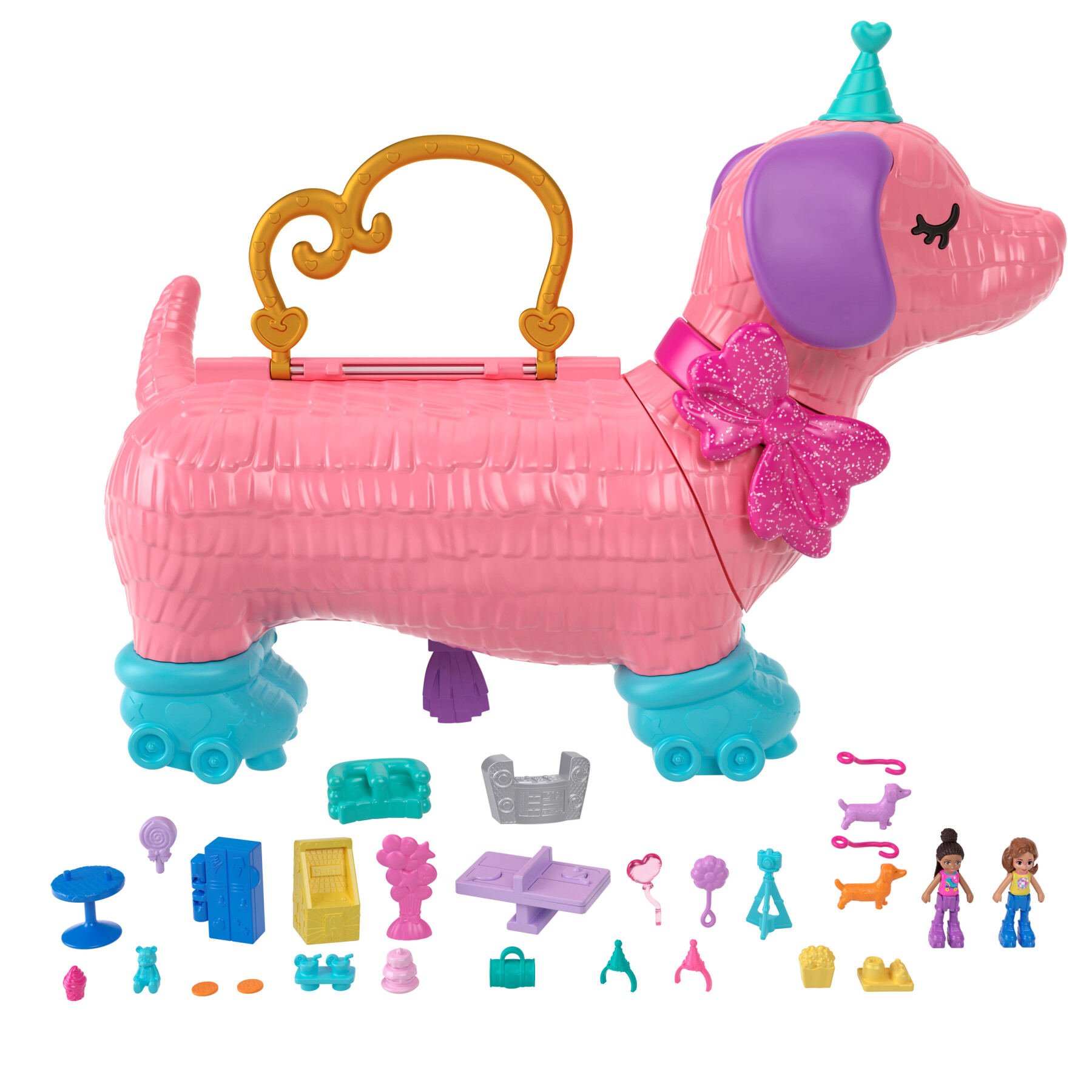Polly pocket™ playset festa dei cuccioli con 2 bambole e più di 25 accessori - Polly Pocket