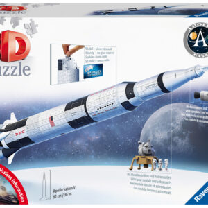 Ravensburger - 3d puzzle apollo saturn v rocket, razzo spaziale, 440 pezzi, 8+ anni - RAVENSBURGER 3D PUZZLE