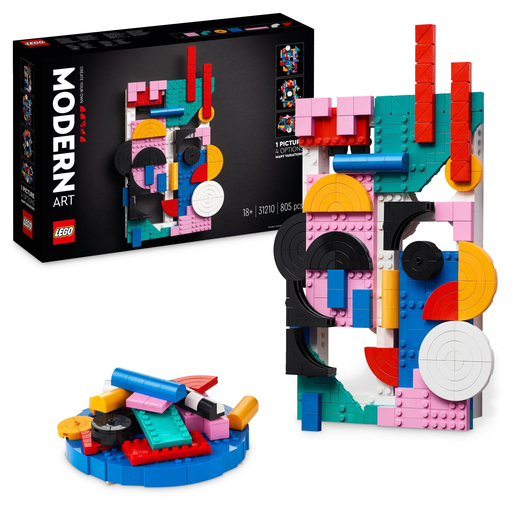 Lego art 31210 arte moderna, canvas astratto da costruire, hobby creativi  adulti e adolescenti, idea regalo per donne e uomini - Toys Center