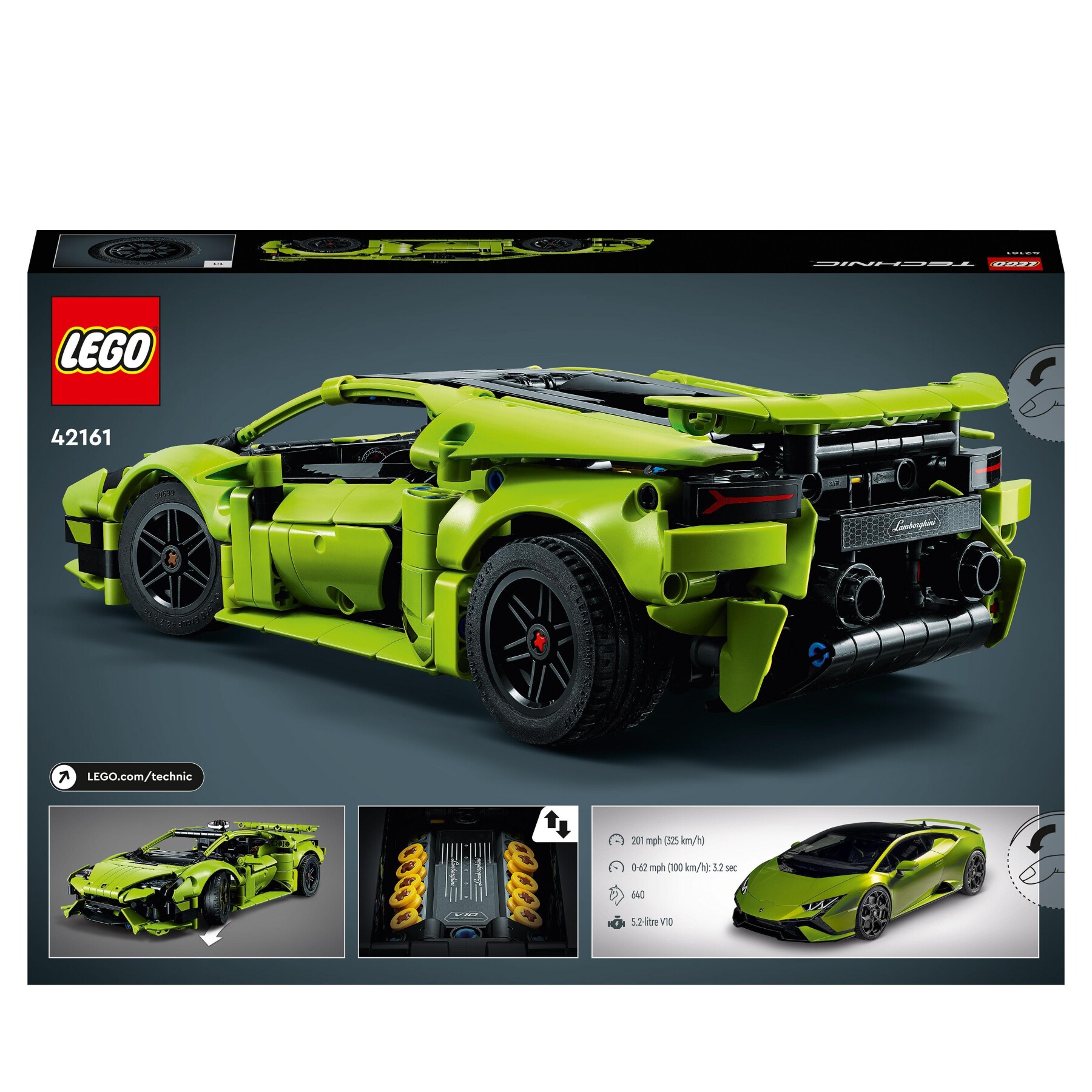Lego technic 42161 lamborghini huracán tecnica, modellino di auto da costruire, macchina giocattolo per bambini - LEGO TECHNIC