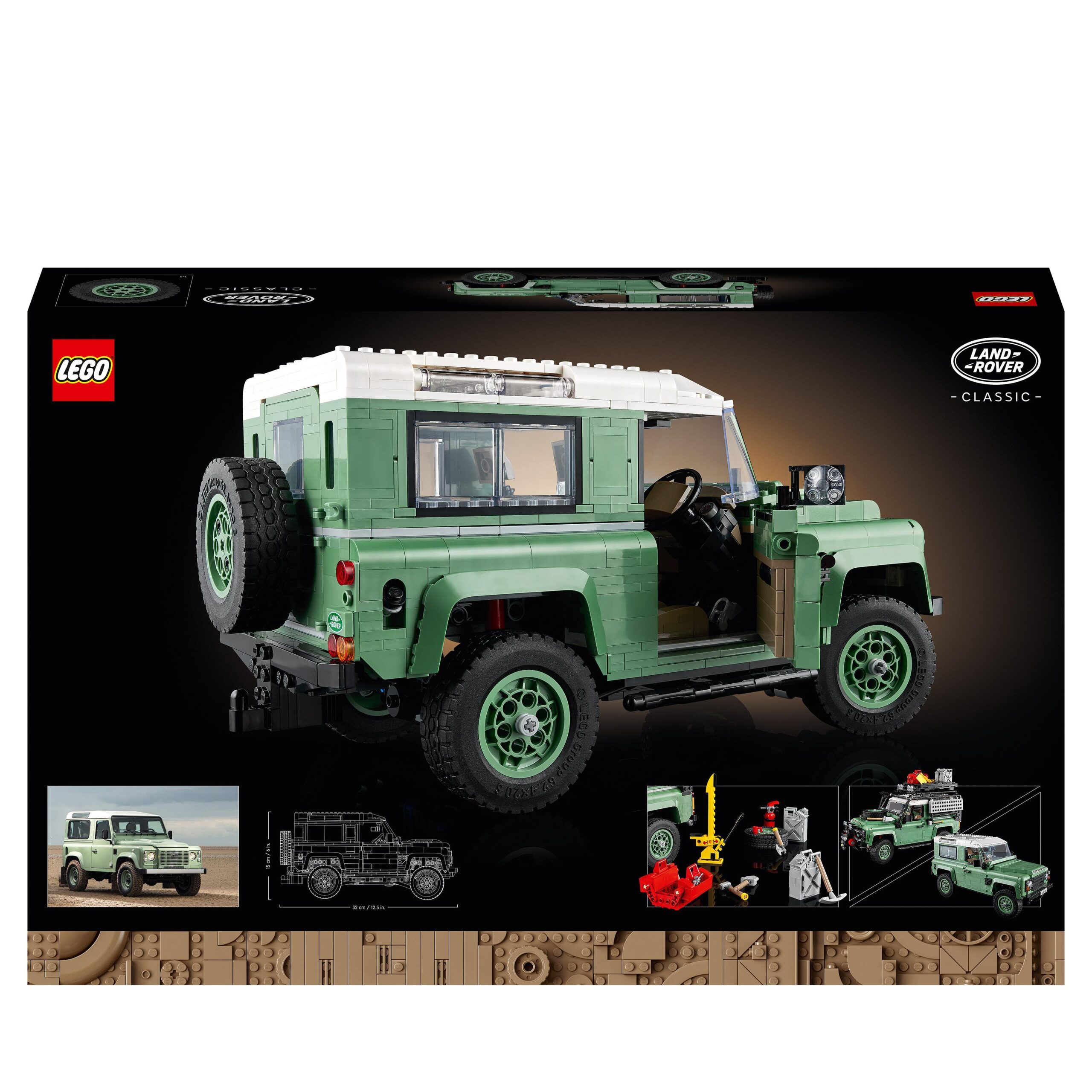Lego icons 10317 land rover classic defender 90, modellismo per adulti, modellino di auto off-road 4x4, regalo da collezione - Lego, LEGO ICONS