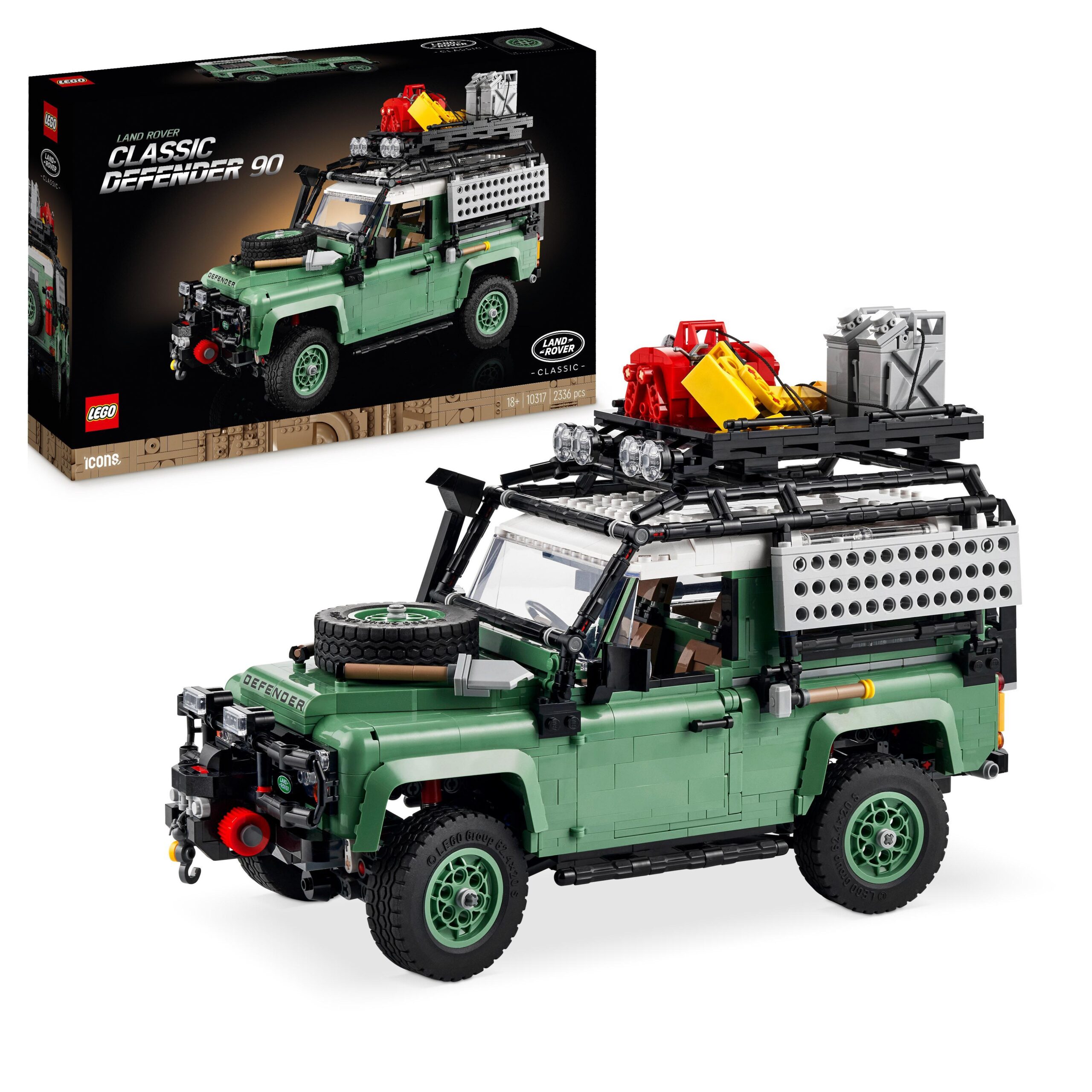 Lego icons 10317 land rover classic defender 90, modellismo per adulti, modellino di auto off-road 4x4, regalo da collezione - Lego, LEGO ICONS