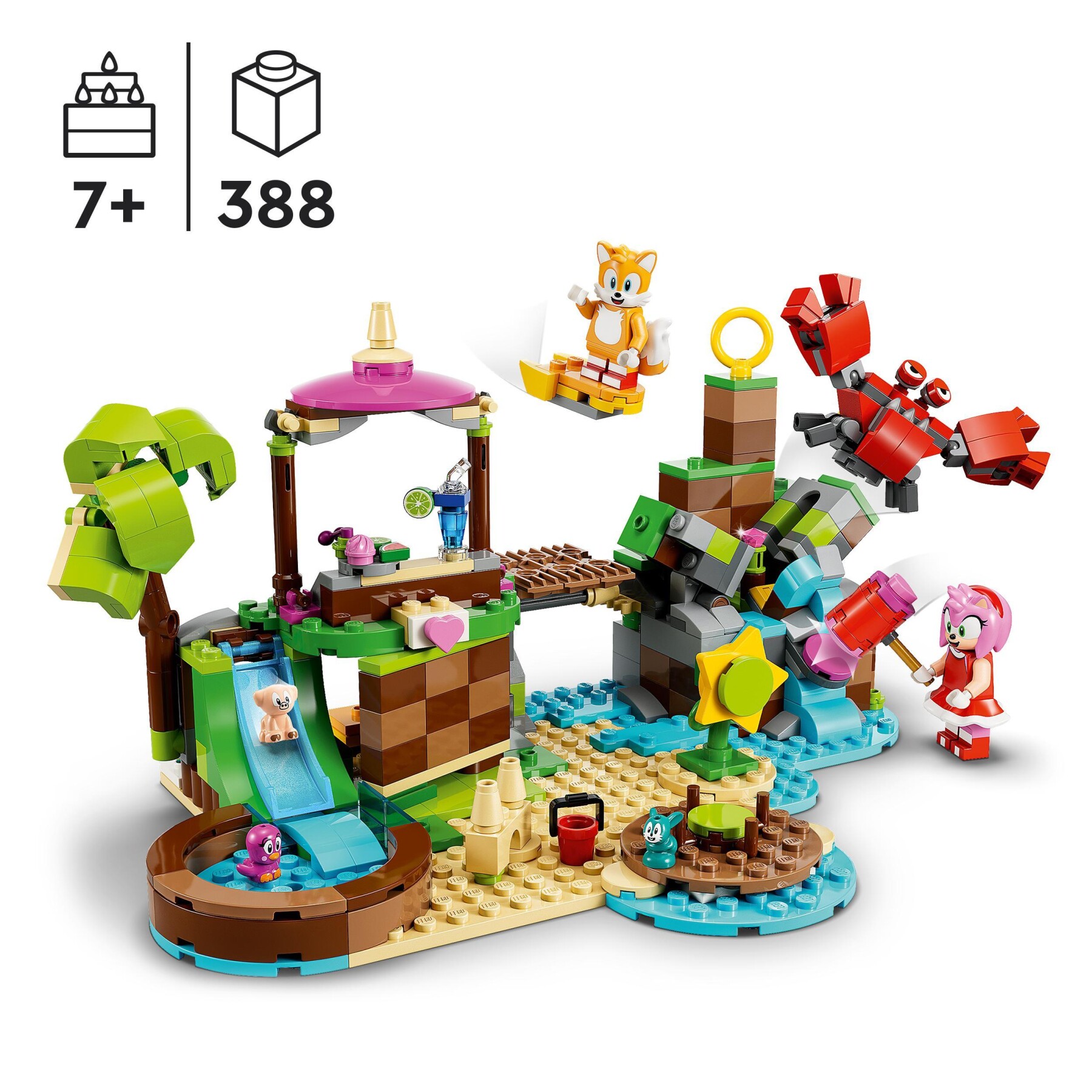 Lego sonic the hedgehog 76992 l’isola del soccorso animale di amy, giocattolo con 6 personaggi, regalo per bambini dai 7 anni - Sonic, Lego