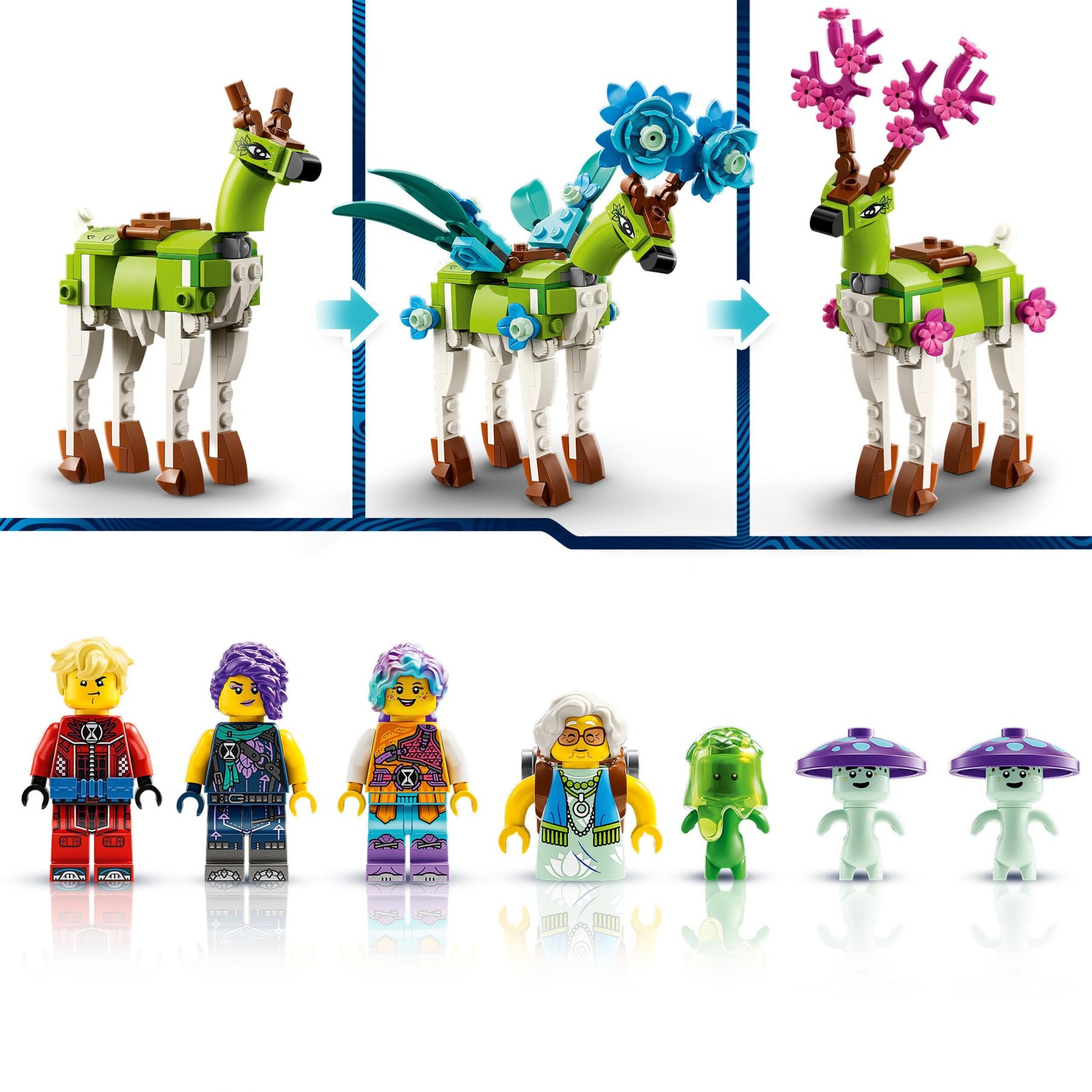 Lego dreamzzz 71459 scuderia delle creature dei sogni, fattoria giocattolo con cervo costruibile in 2 modi, animali fantastici - Lego