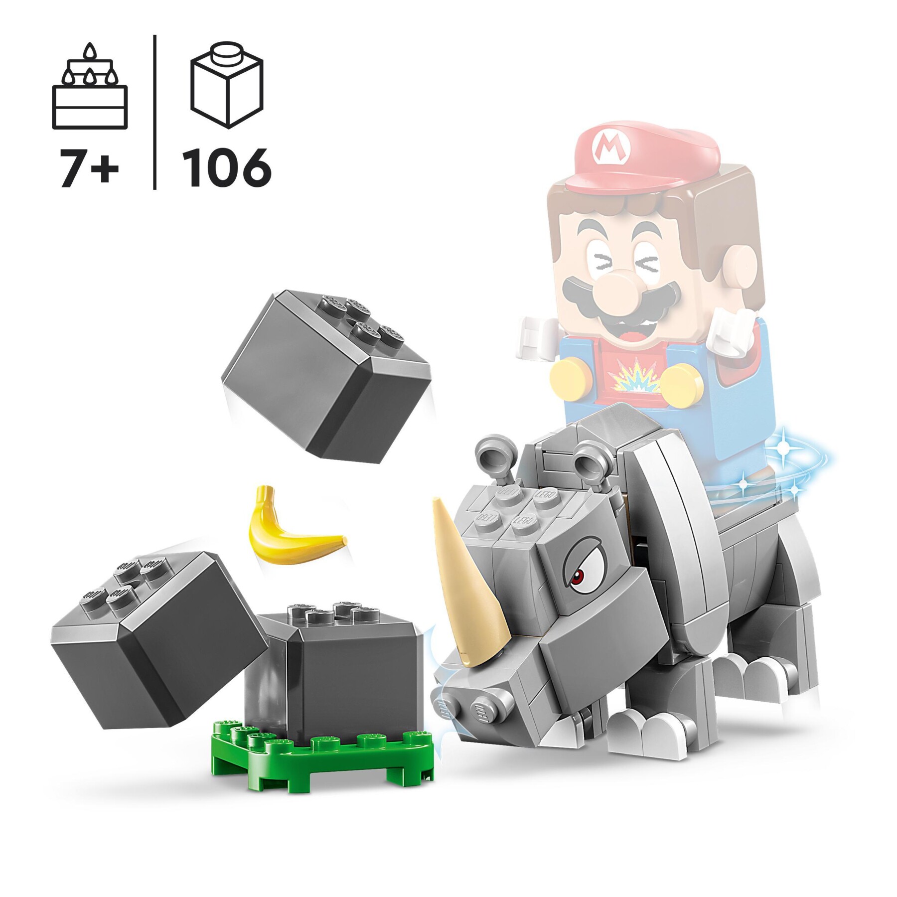 Lego super mario 71420 pack di espansione rambi il rinoceronte, figura animale giocattolo da abbinare a uno starter pack - LEGO® Super Mario™, Super Mario
