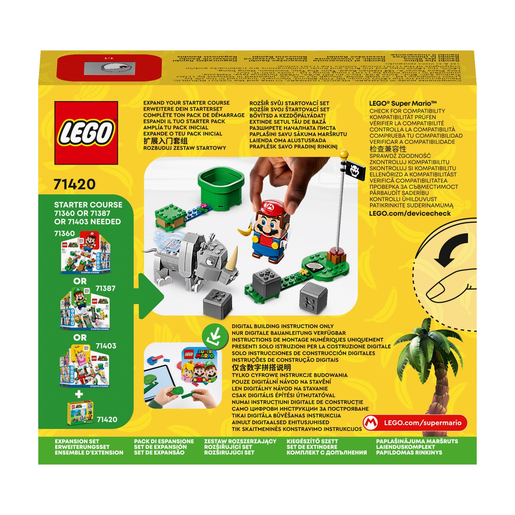 Lego super mario 71420 pack di espansione rambi il rinoceronte, figura animale giocattolo da abbinare a uno starter pack - LEGO® Super Mario™, Super Mario