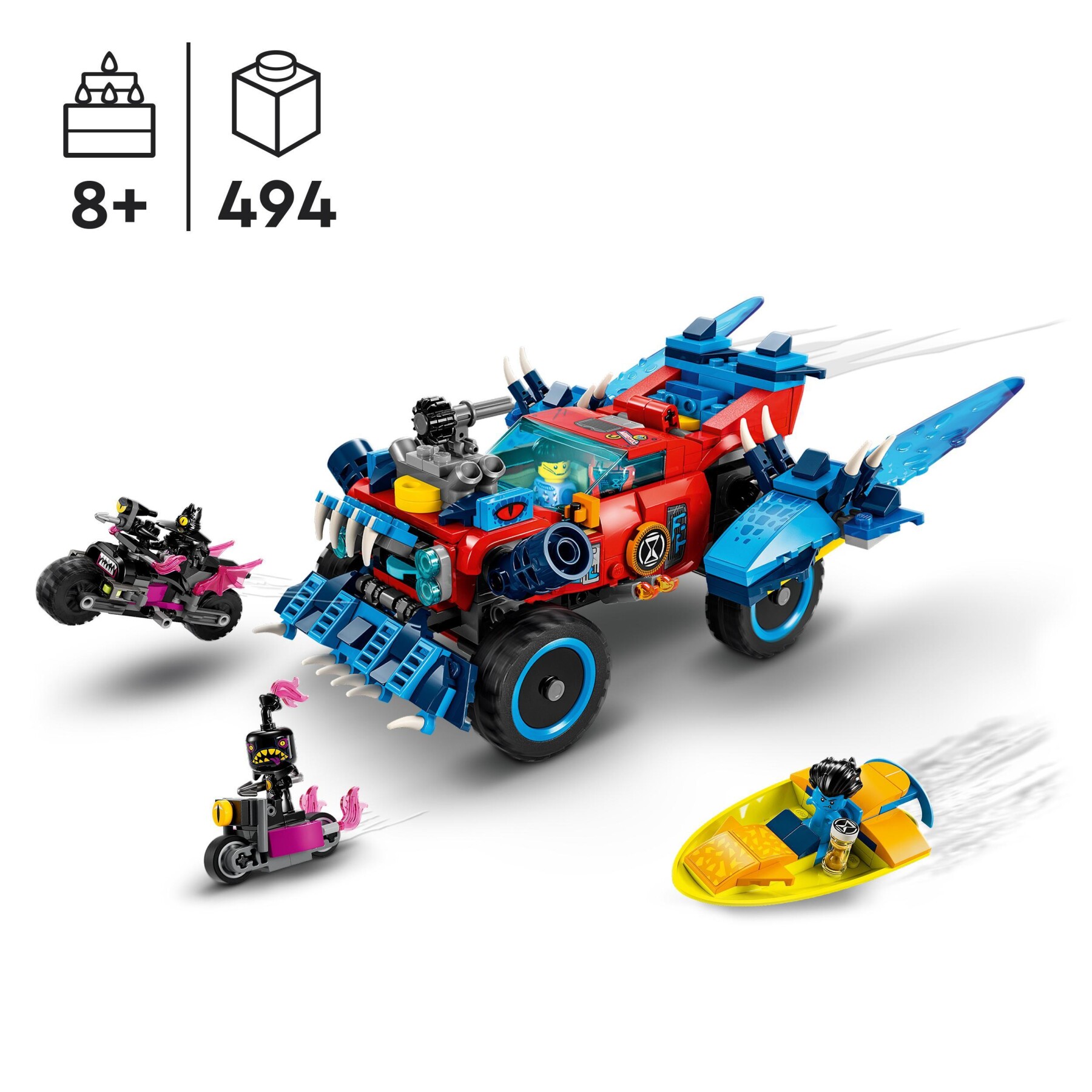 Lego dreamzzz 71458 auto-coccodrillo, giocattolo 2in1 da monster truck a  macchina-animale con jayden e il cacciatore notturno - Toys Center
