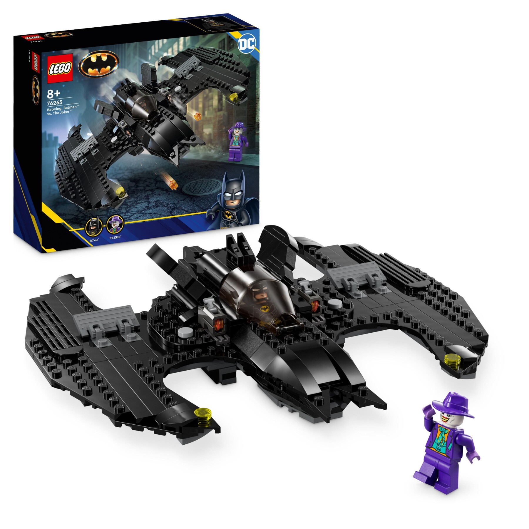 Lego dc 76265 bat-aereo: batman vs. the joker, aeroplano giocattolo dal film del 1989 con 2 minifigure - BATMAN, LEGO SUPER HEROES