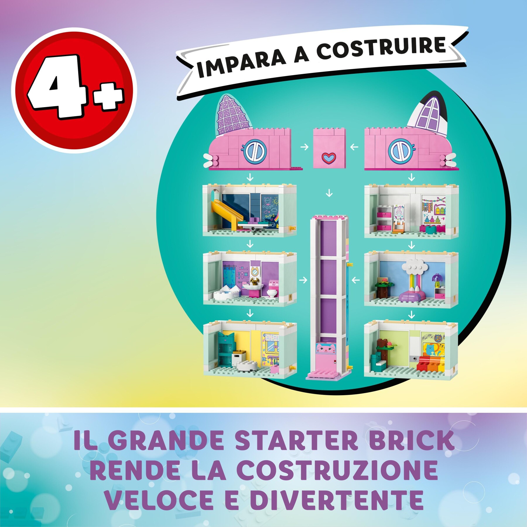 Lego 10788 la casa delle bambole di gabby, casa giocattolo a 4 piani e 8  stanze con i personaggi di gabby, regalo bambini 4+ - Toys Center