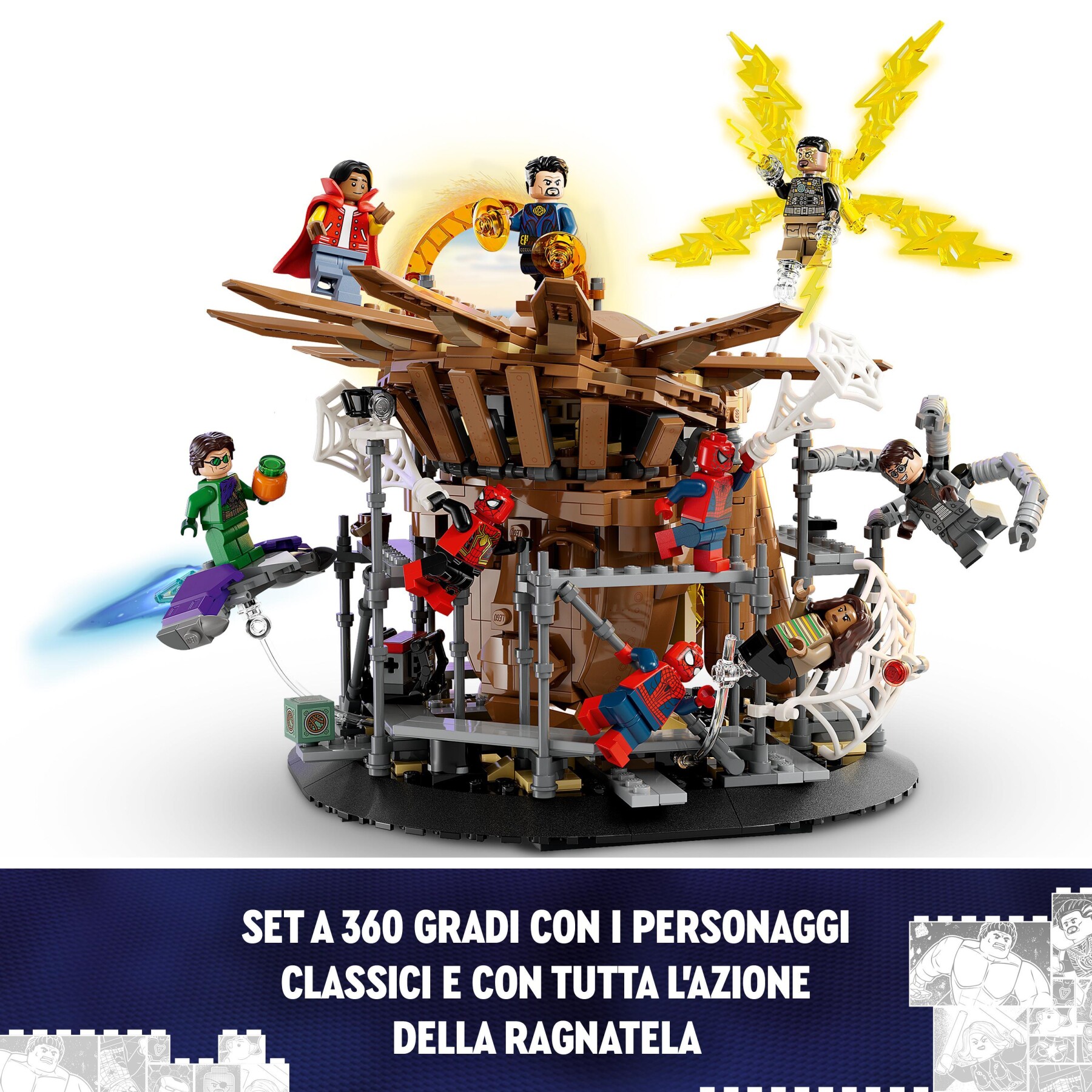 Lego marvel 76261 la battaglia finale di spider-man, ricrea la scena di spider-man: no way home con 3 minifigure di peter parker - LEGO SPIDERMAN, LEGO SUPER HEROES, Spiderman