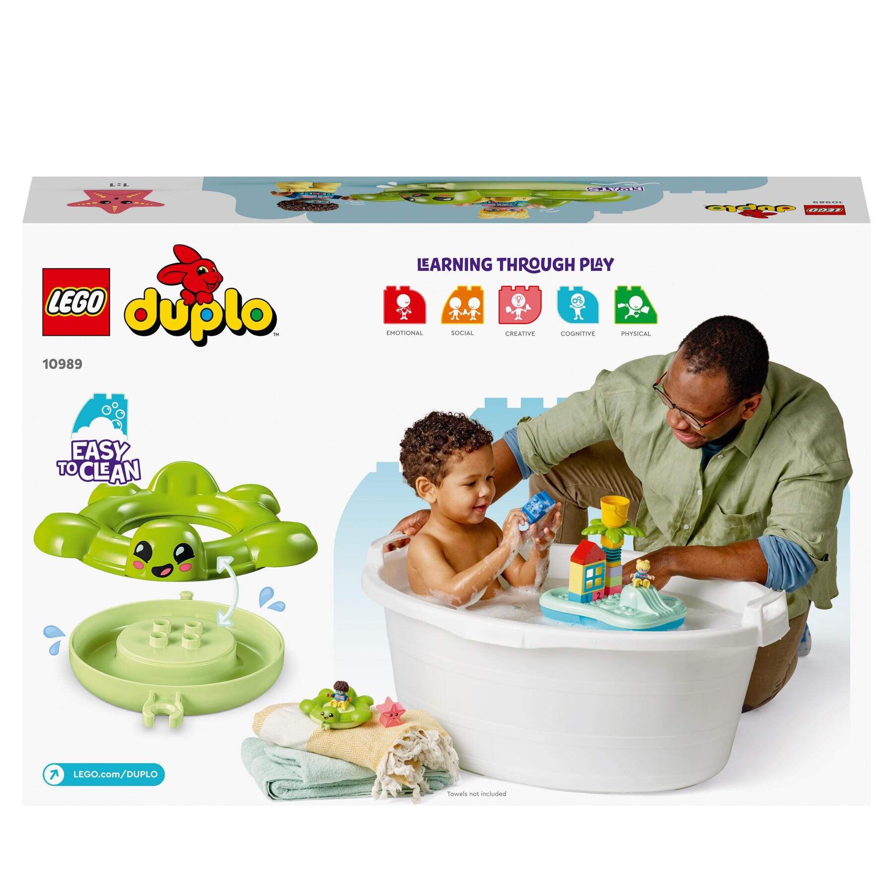 Lego duplo 10989 parco acquatico, giochi da bagnetto per bambini da 2+ anni con isola galleggiante, tartaruga e stella marina - LEGO DUPLO