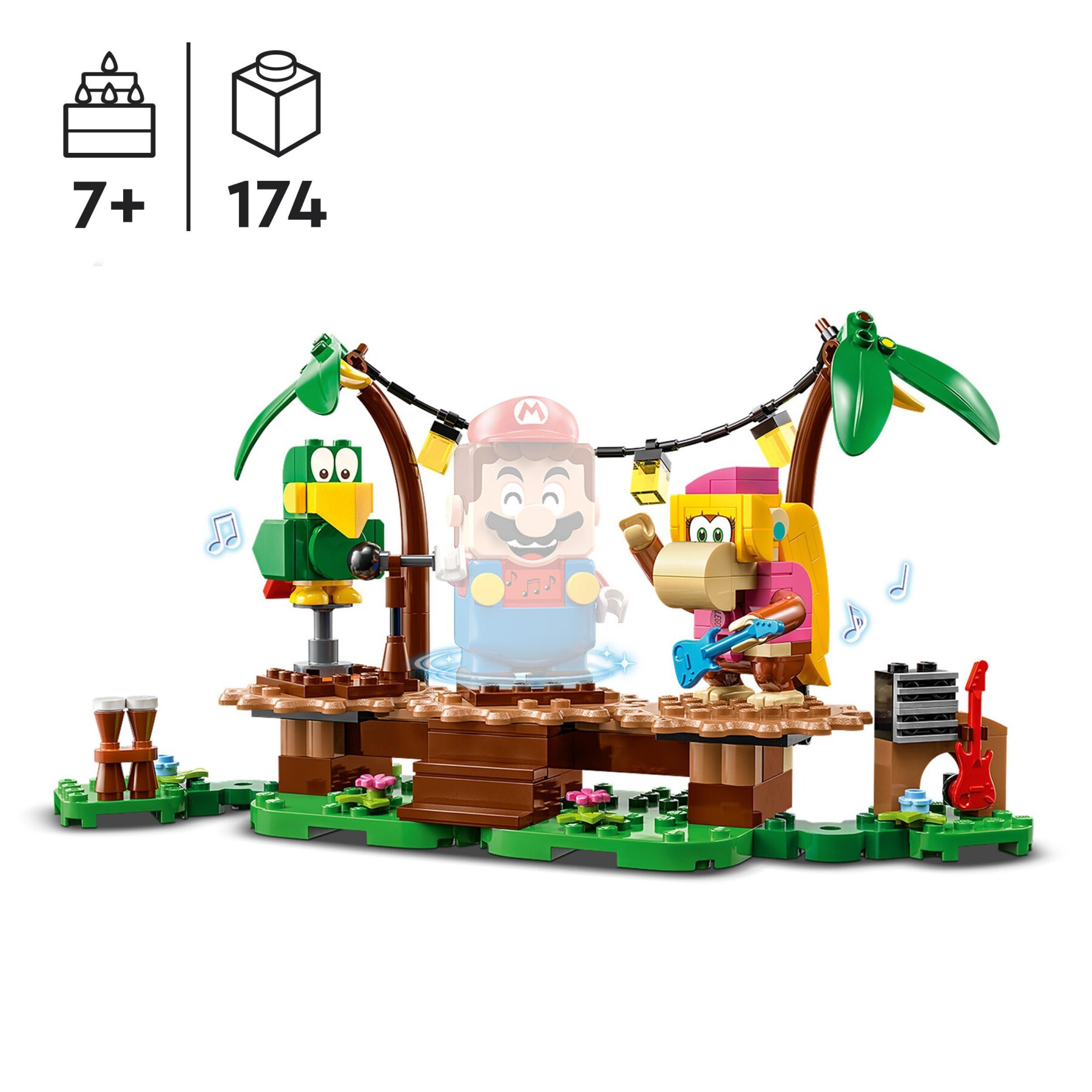 Lego super mario 71421 pack di espansione concerto nella giungla di dixie kong con figure di dixie kong e pagal il pappagallo - LEGO® Super Mario™, Super Mario