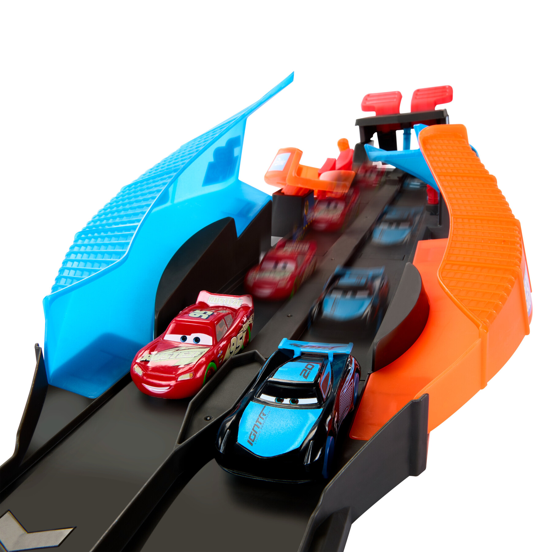 Disney pixar cars auto luminose playset corsa fluo con incrocio - Cars