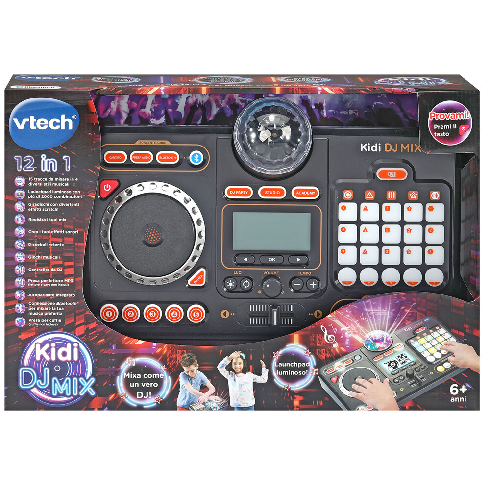 Vtech - kidi dj mix, console per mixare come un vero dj e creare le tue registrazioni e mix musicali! - VTECH