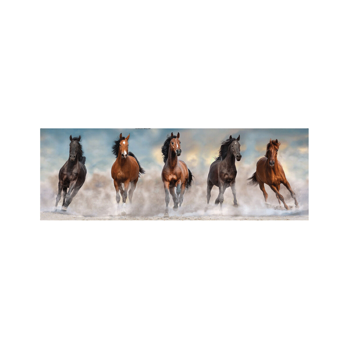 Clementoni - 39607 - puzzle 1000 pan hqc horses 98 x 33 cm - CLEMENTONI