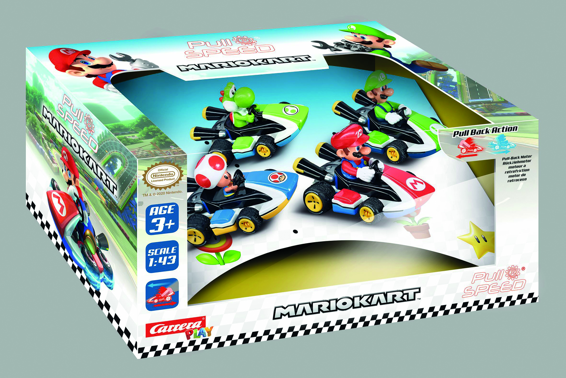 Full speed with pull&speed. carrera pull & speed mario kart 4 pack - CARRERA