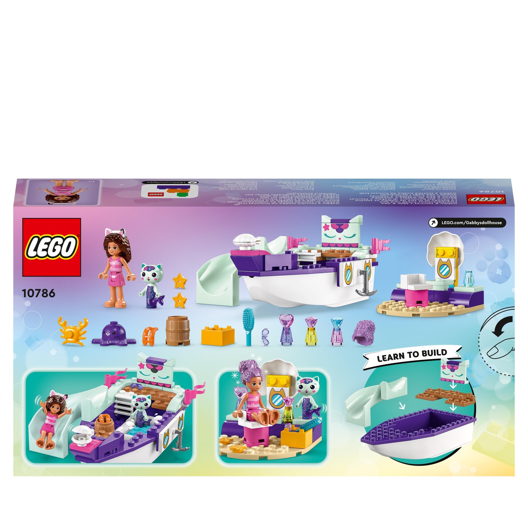 Lego la casa delle bambole di gabby 10786 la nave del benessere di gabby e siregatta, barca giocattolo e estetista, bambini 4+ - GABBY'S DOLLHOUSE, Lego