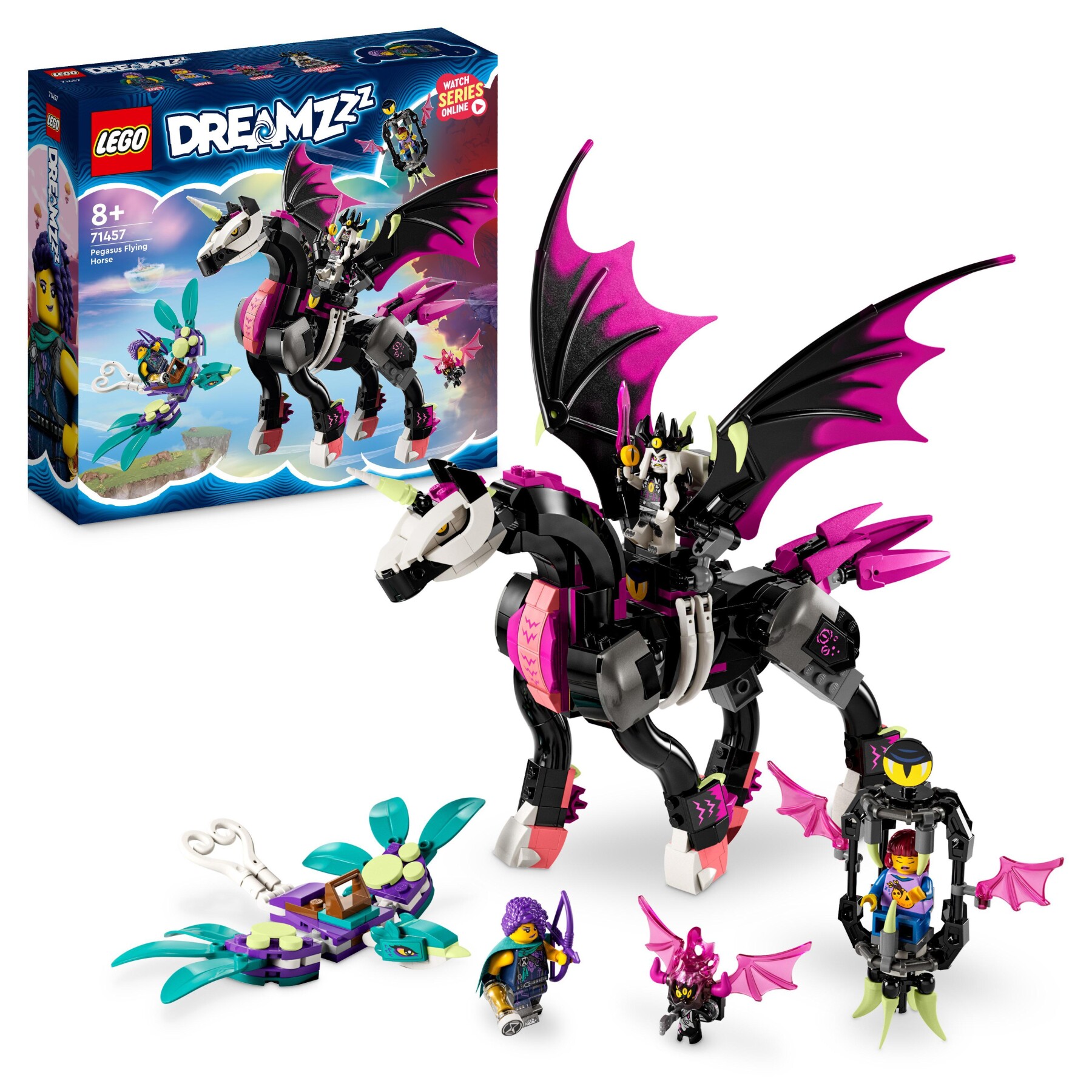 Lego dreamzzz 71457 pegaso, il cavallo volante, animale giocattolo da costruire in 2 modi con minifigure, giochi per bambini - Lego, LEGO DREAMZZZ