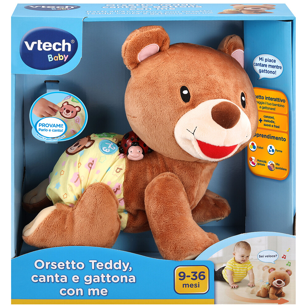 Vtech - l’orsetto teddy - canta e gattona con me, un vero compagno di gattonate per il bambino! - VTECH