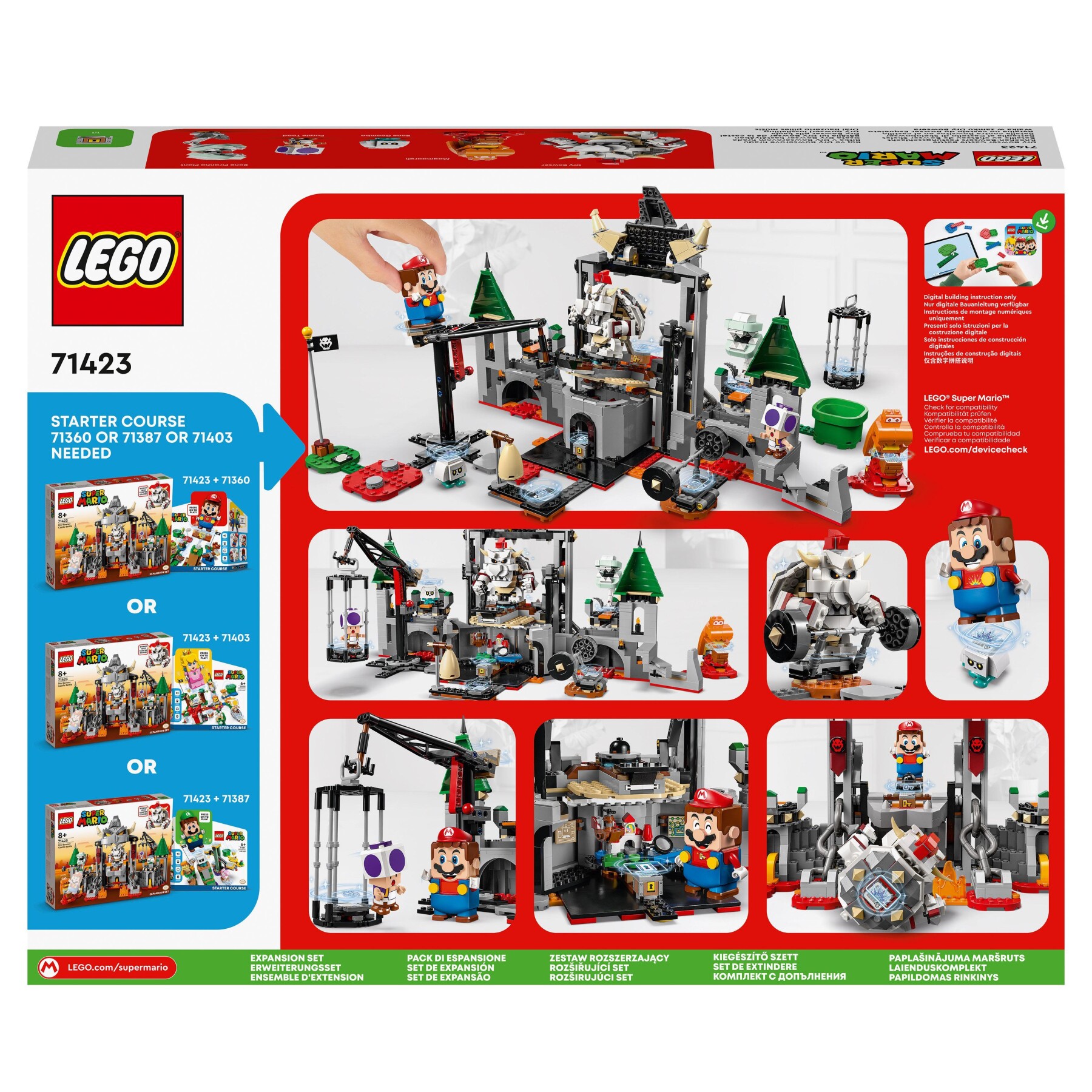 Lego super mario 71423 pack di espansione battaglia al castello di