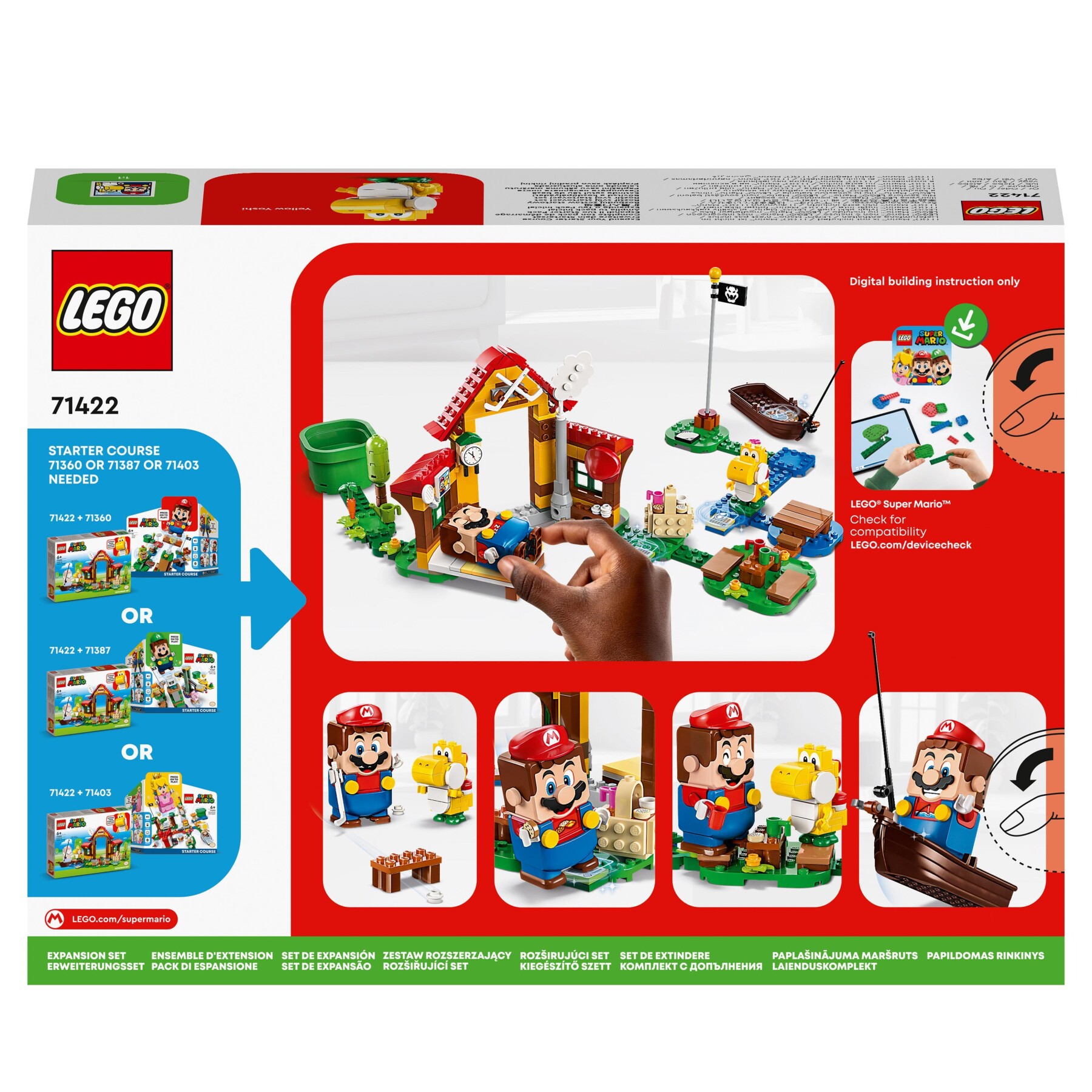 Lego super mario 71422 pack di espansione picnic alla casa di mario con figura di yoshi giallo, idea regalo bambini 6+ anni - LEGO® Super Mario™, Super Mario