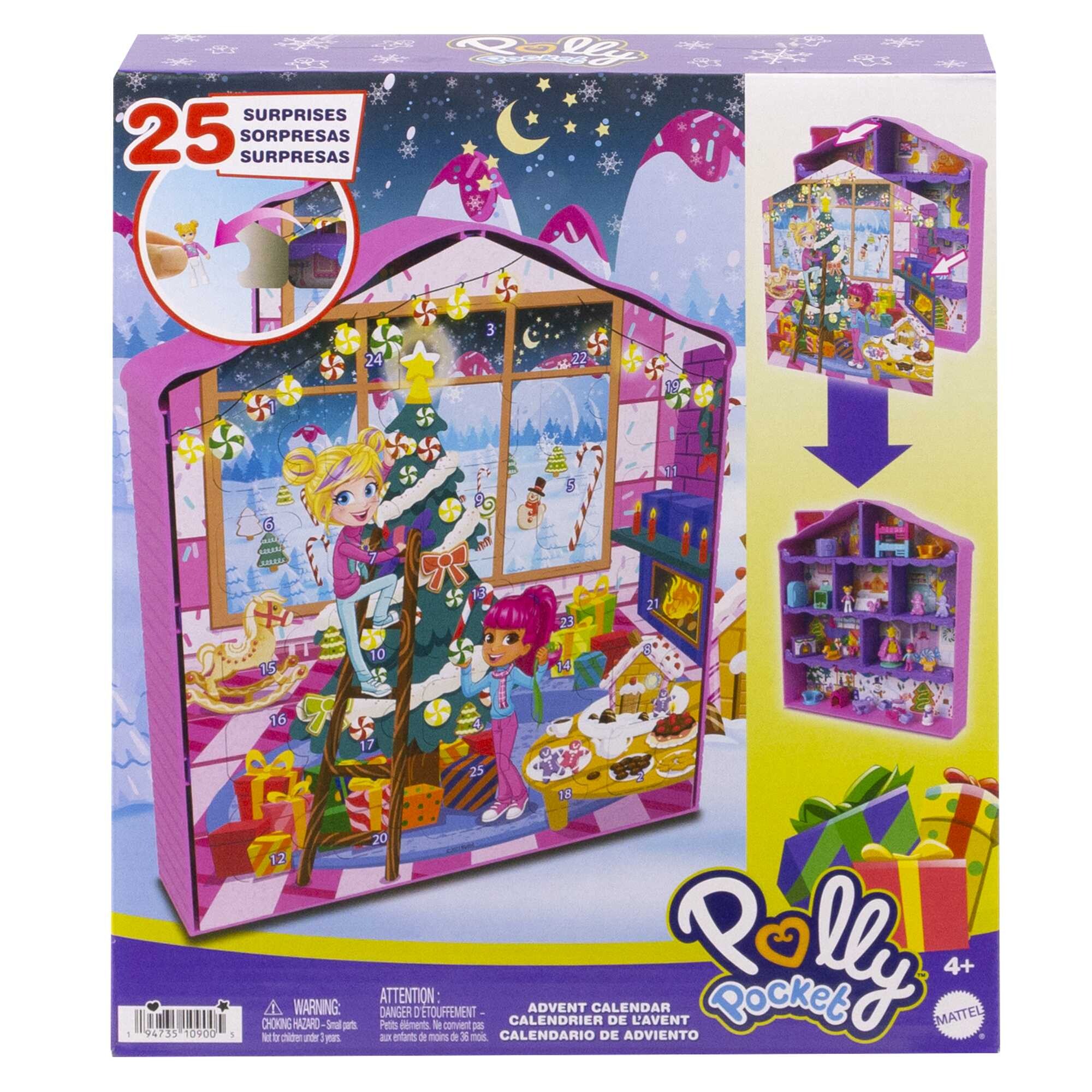 Polly pocket™ calendario dell'avvento delle bambole, playset casa di pan di zenzero con 25 regali a sorpresa - Polly Pocket
