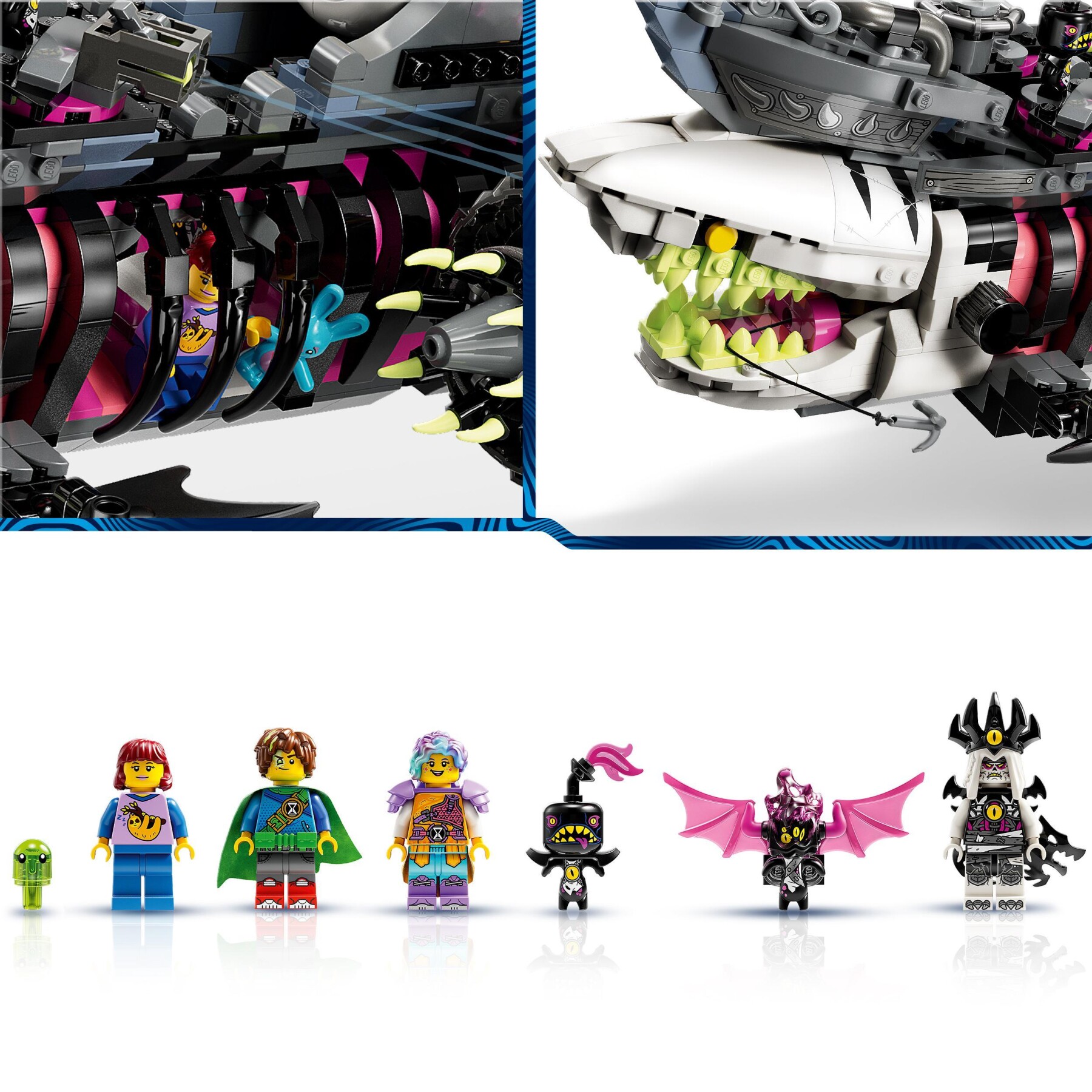 Lego dreamzzz 71469 nave-squalo nightmare, nave pirata giocattolo da costruire in 2 modi con minifigure, giochi per bambini - Lego, LEGO DREAMZZZ