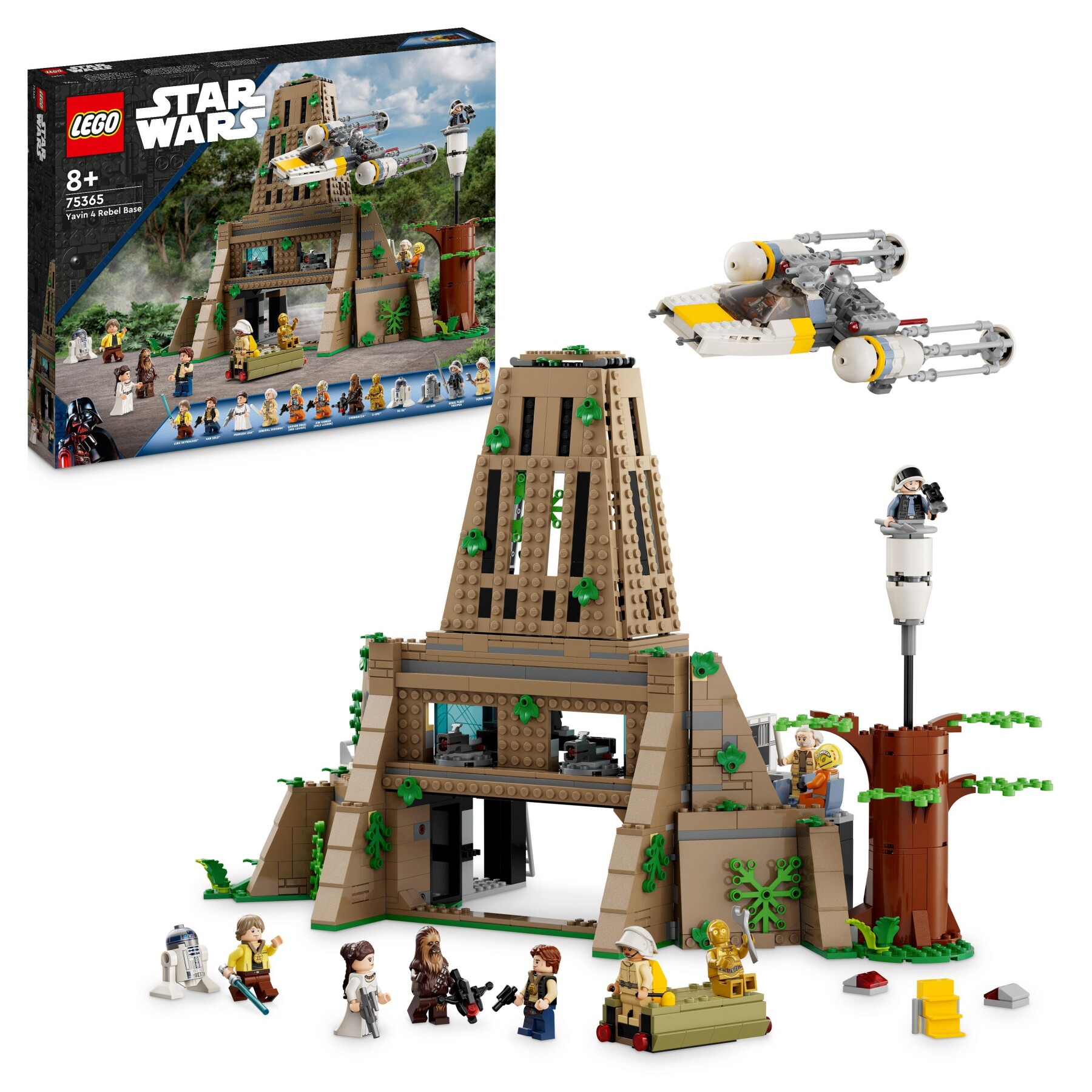 Lego 75365 star wars: a new hope base ribelle su yavin 4 con 10 minifigure, 2 droidi, starfighter y-wing e sala comando - LEGO® Star Wars™, Star Wars