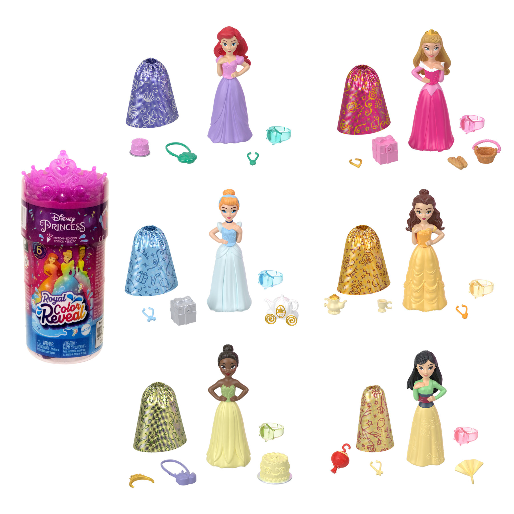 Disney princess royal color reveal™ edizione party assortimento - DISNEY PRINCESS
