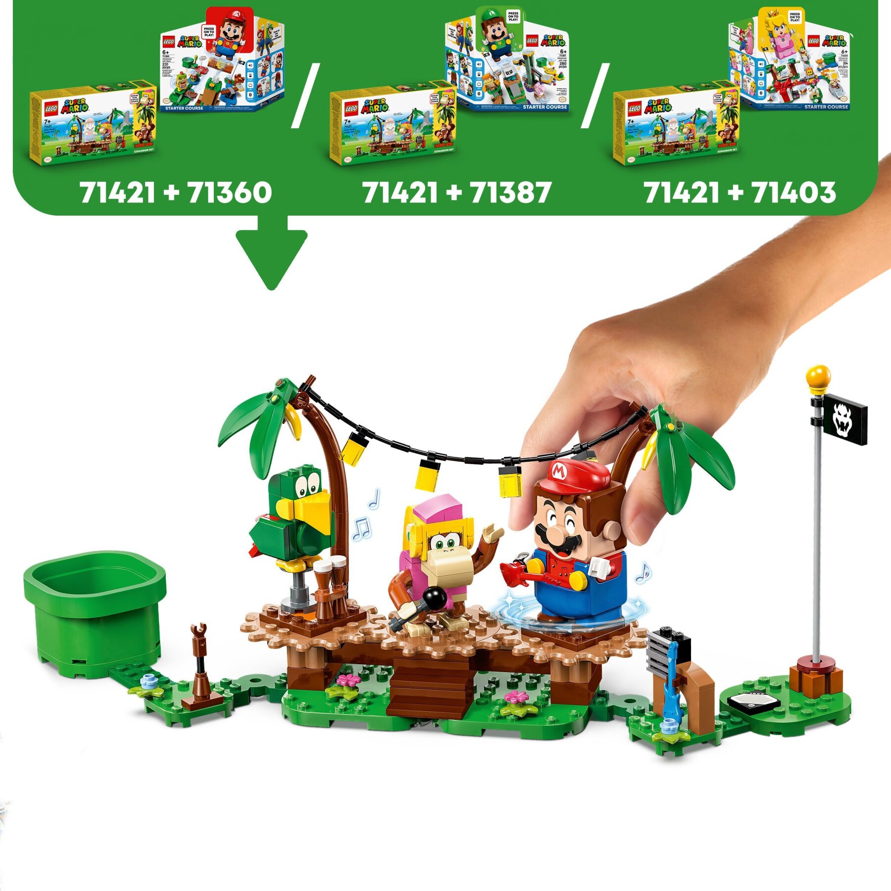 Lego super mario 71421 pack di espansione concerto nella giungla di dixie kong con figure di dixie kong e pagal il pappagallo - LEGO® Super Mario™, Super Mario