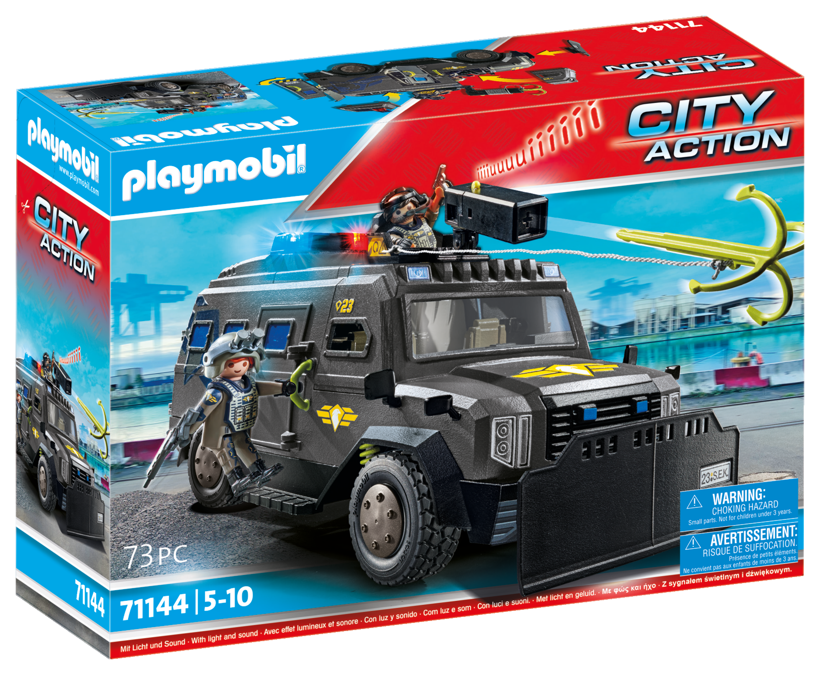 Playmobil 71144 unita' speciale - veicolo blindato per bambini da 5 anni - Playmobil