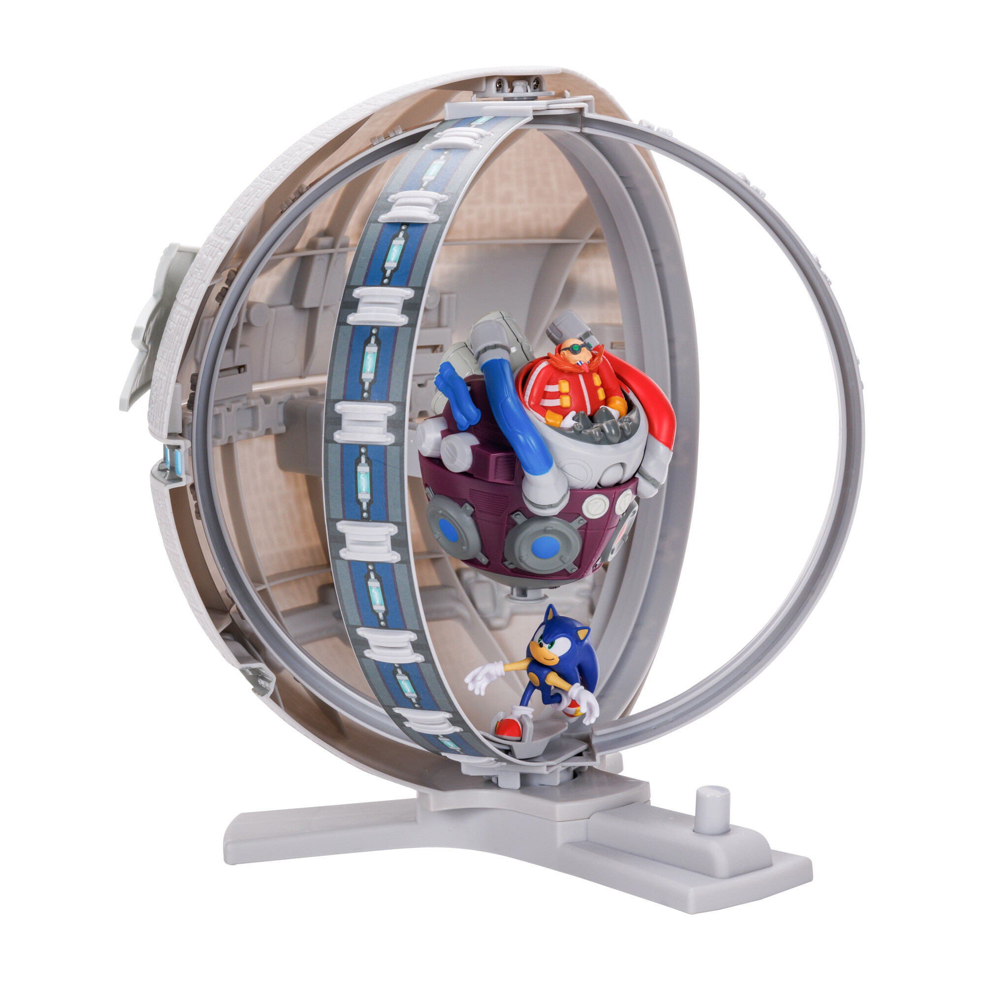 Sonic death egg playset, set da gioco con 2 personaggi e accessori. sconfiggi con sonic il malvagio robotnik! - Sonic