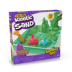 Kinetic sand, playset castelli di sabbi, sabbia cinetica con base di gioco, sabbia magica, sabbia colorata a sorpresa 454gr, 3 formine incluse, giocattoli per bambini e bambine, 3+ anni - KINETIC SAND