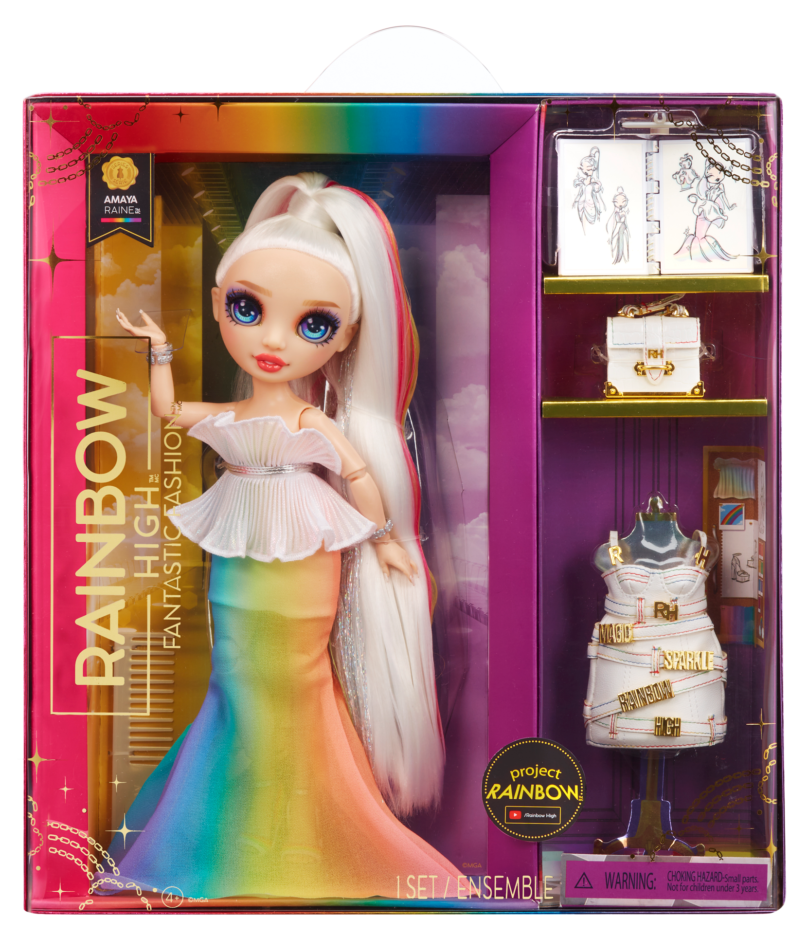 Rainbow high fantastic fashion doll – amaya raine - bambola fashion rossa e set da gioco con 2 abiti e accessori alla moda - Rainbow High