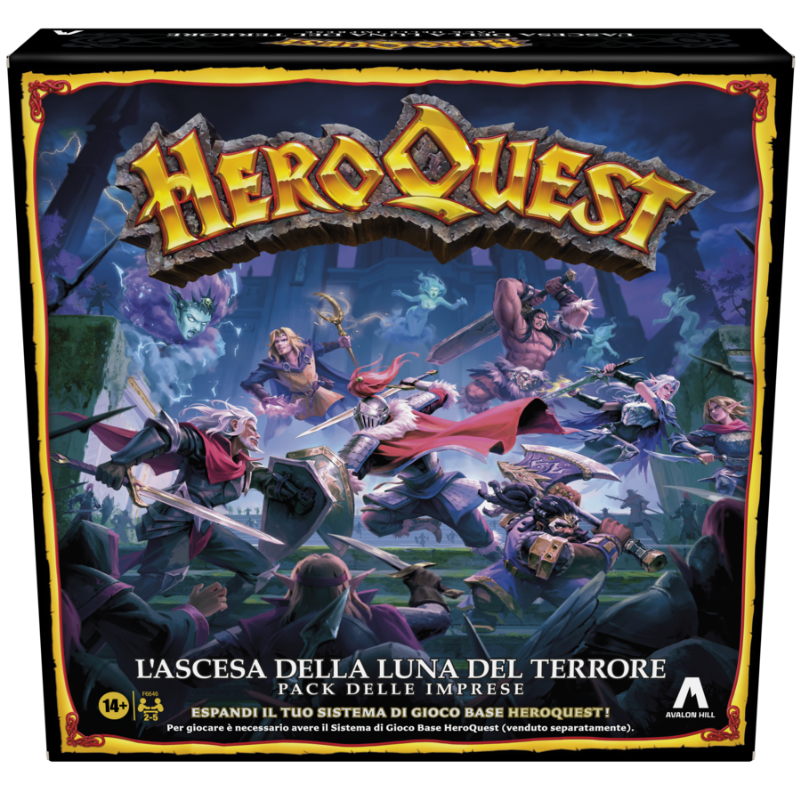 Avalon hill, heroquest, pack delle imprese l'ascesa della luna del terrore, è necessario avere il sistema di gioco base heroquest, dai 14 anni in su - HASBRO GAMING