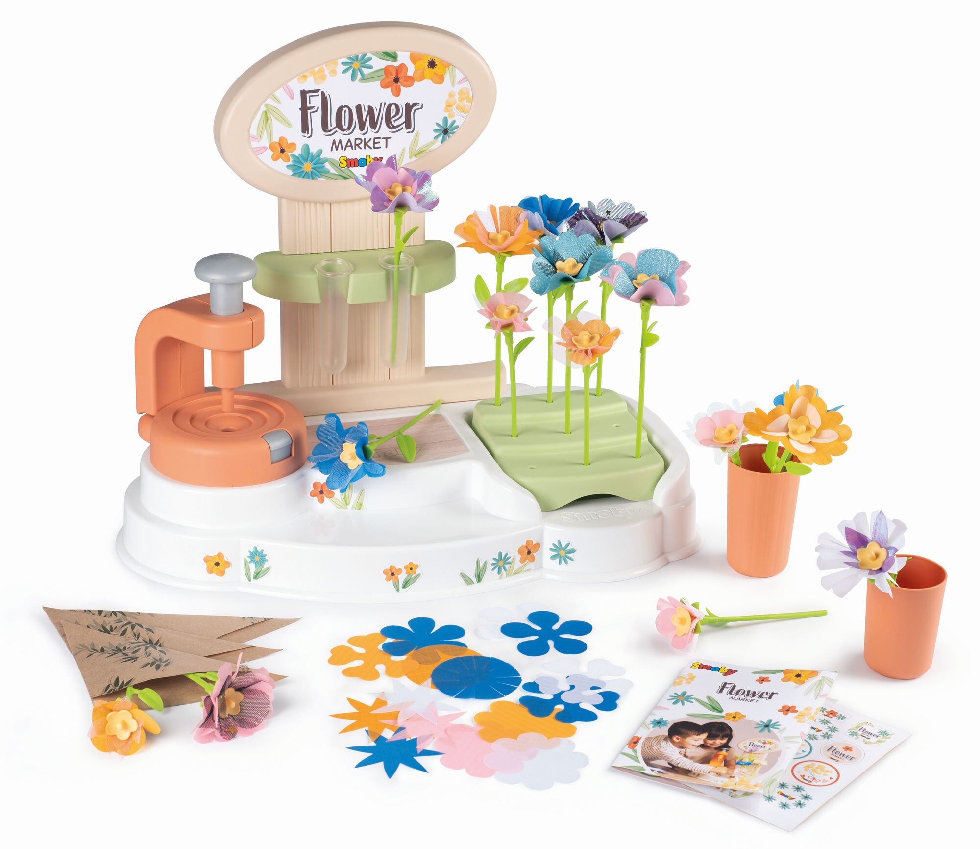 Flower market laboratorio dei fiori, +3 anni, crea i tuoi fiori, 104 accessori, made in france - SMOBY