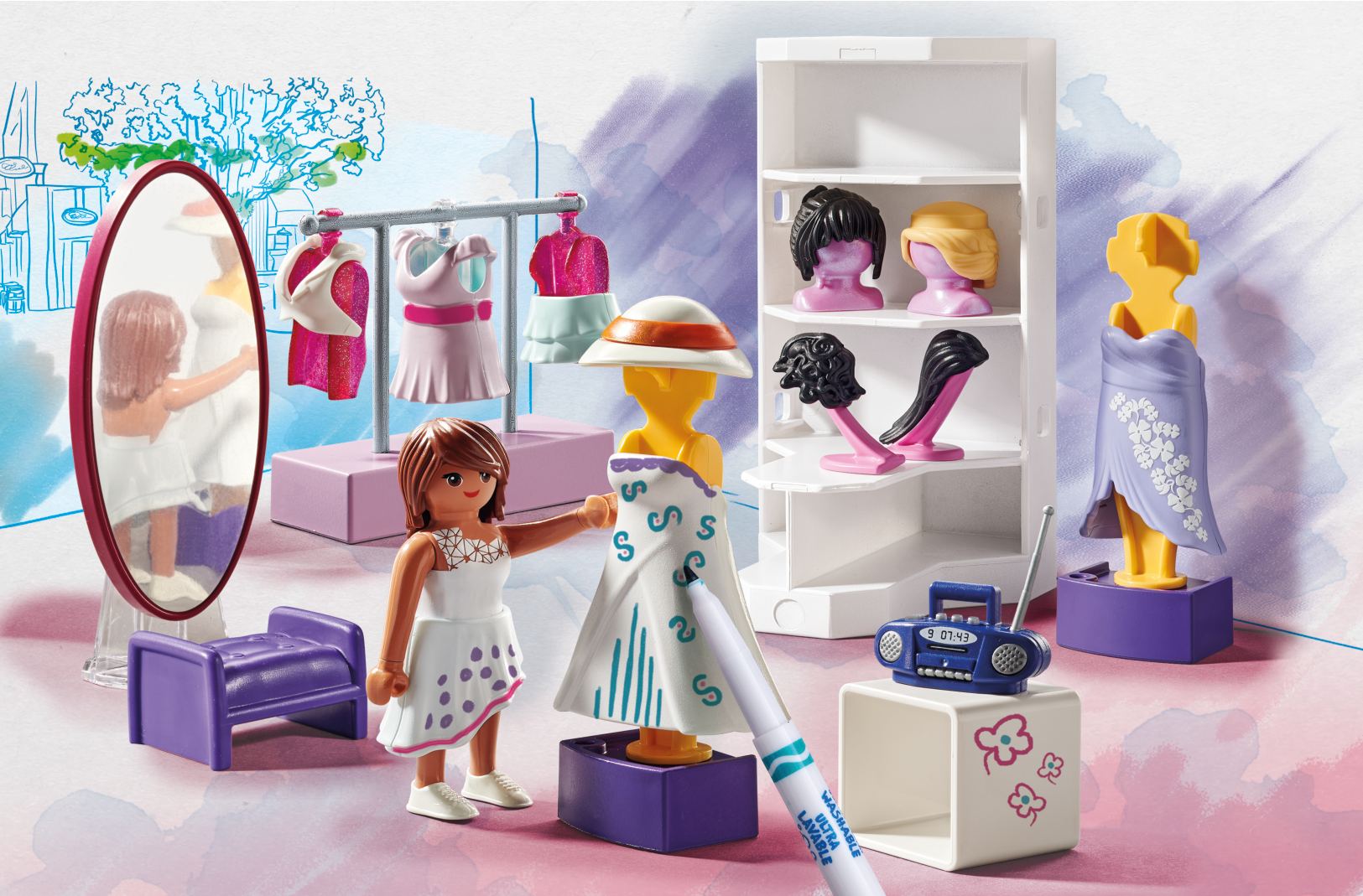 Playmobil color 71373 - atelier di moda per bambini dai 4 anni - Playmobil