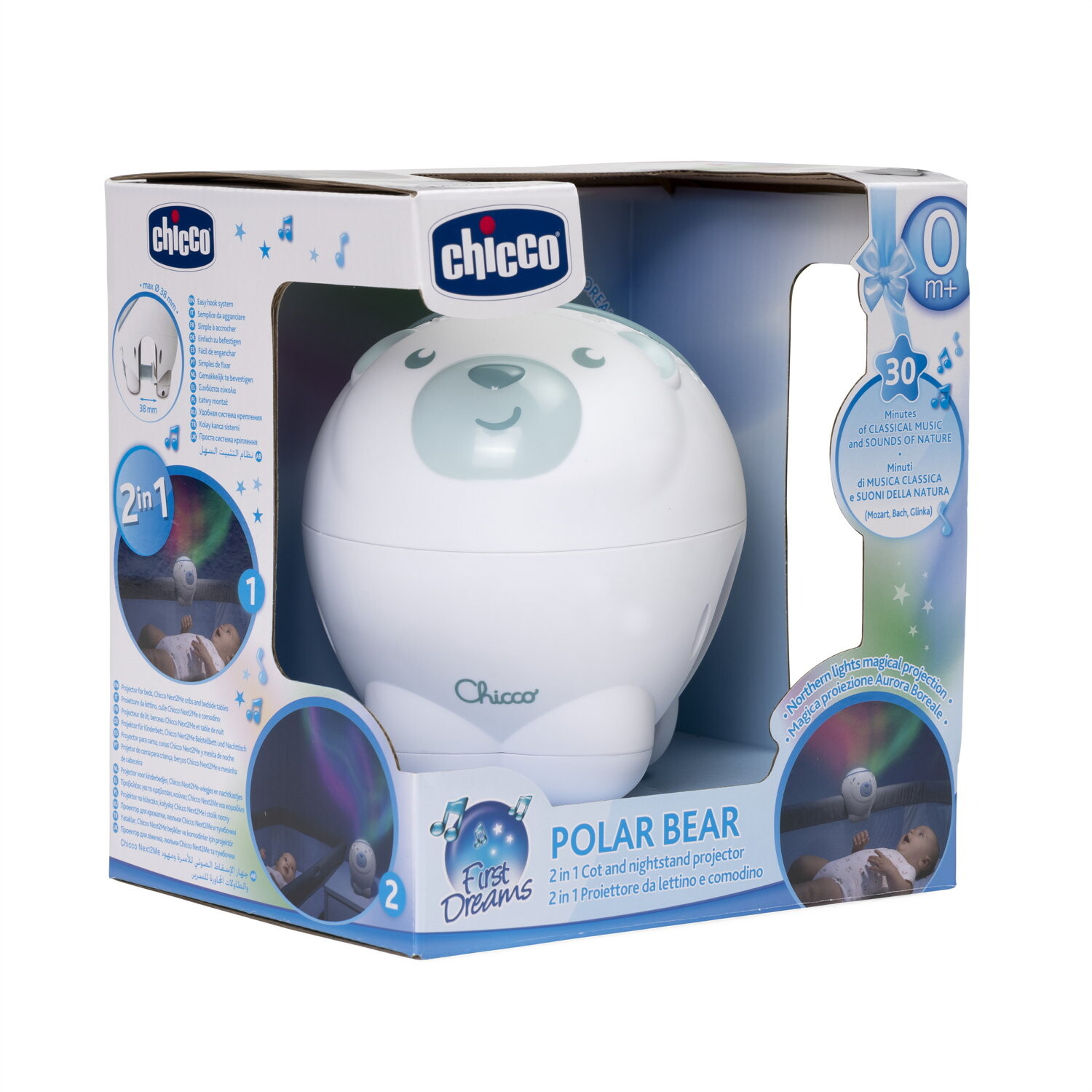 Chicco - proiettore orso polare azzurro, first dreams, 0m+ - Chicco