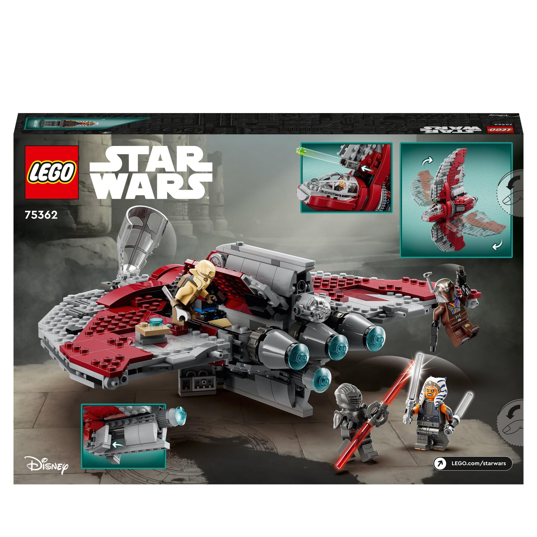 Lego star wars 75362 shuttle jedi t-6 di ahsoka tano, astronave giocattolo con 4 minifigure, regalo della serie ahsoka - LEGO® Star Wars™, Star Wars