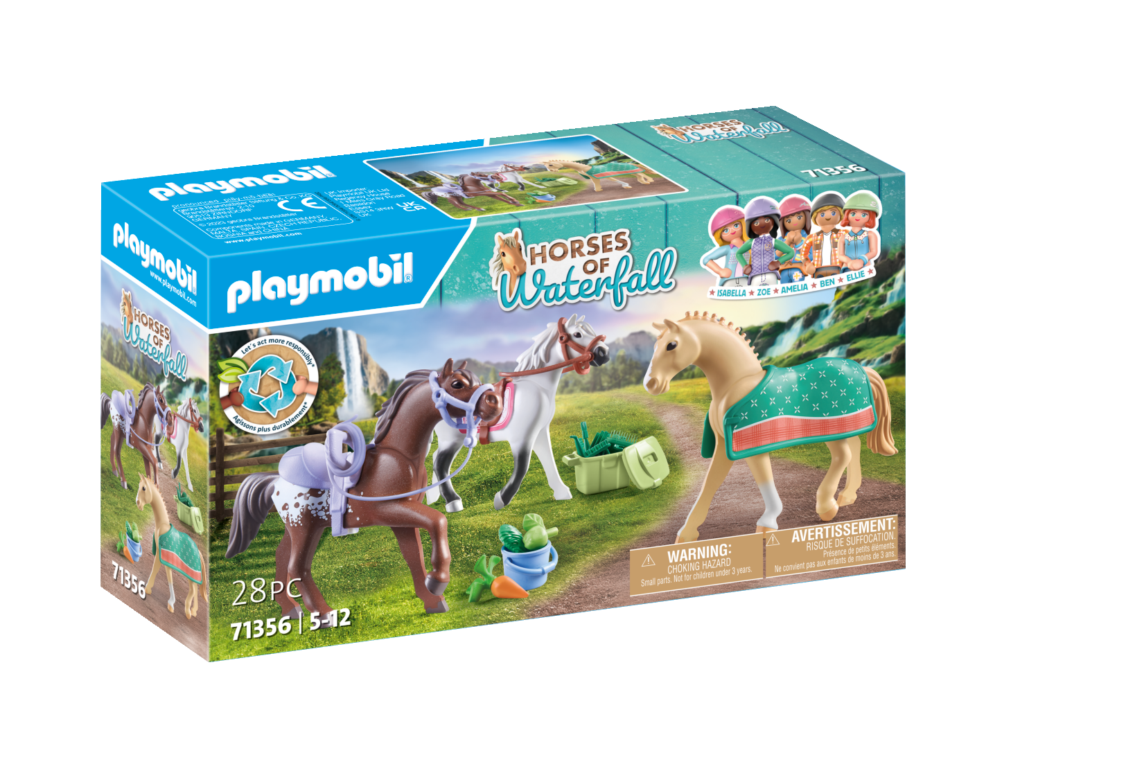 Playmobil 71356 set 3 cavalli con selle per bambini dai 4 anni in su - Playmobil