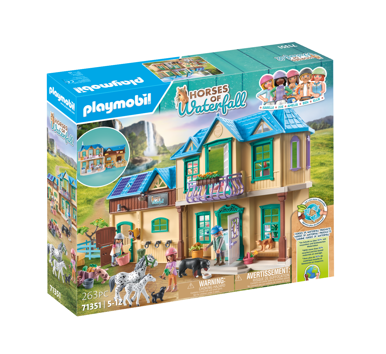 Playmobil 71351 waterfall ranch per bambini dai 4 anni in su - Playmobil