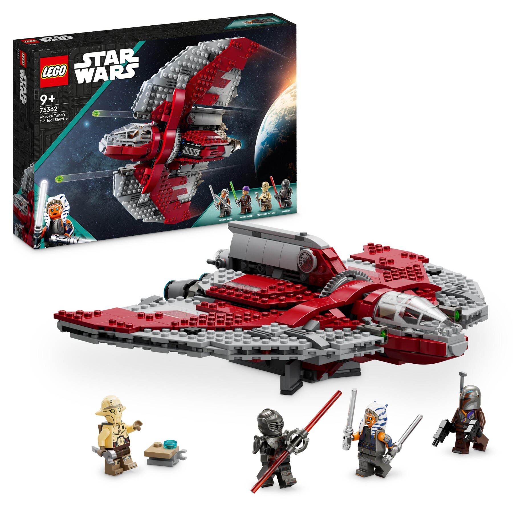 Lego star wars 75362 shuttle jedi t-6 di ahsoka tano, astronave giocattolo con 4 minifigure, regalo della serie ahsoka - LEGO® Star Wars™