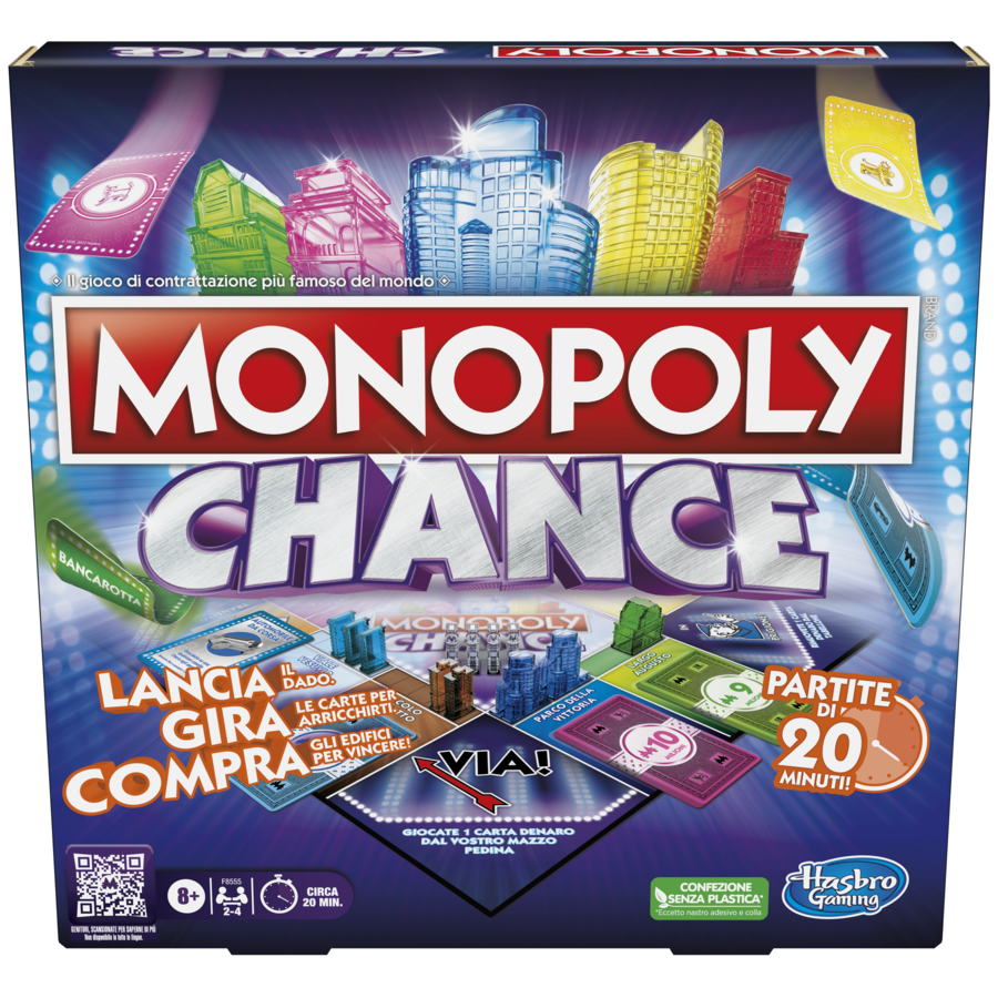 Monopoly chance - gioco da tavolo, gioco monopoly veloce, 20 min. circa, dagli 8 anni in su - HASBRO GAMING